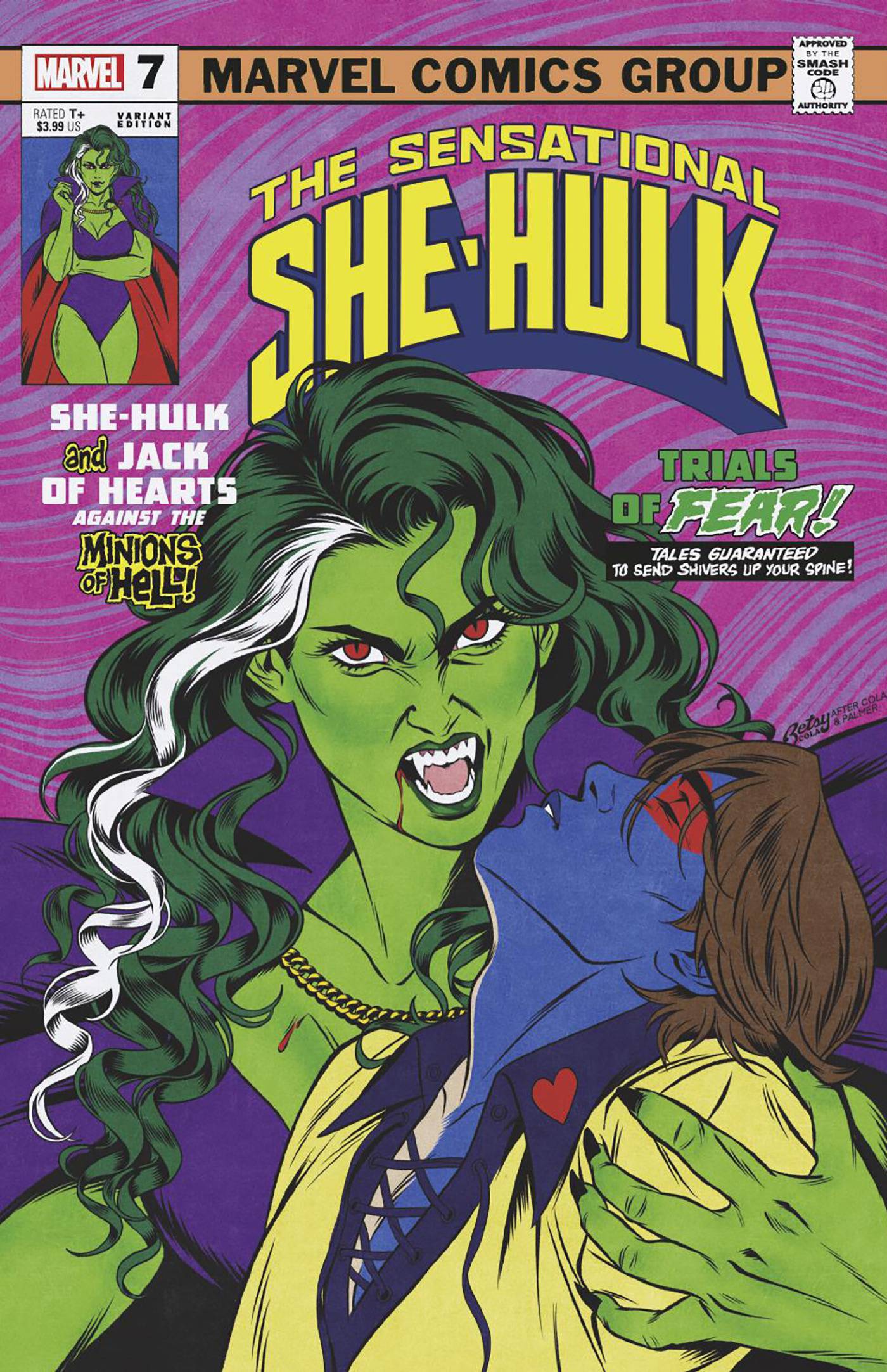 MARVEL PRH COMIC BOOK SENSATIONAL SHE-HULK #7 BETSY COLA VAMPIRE VAR