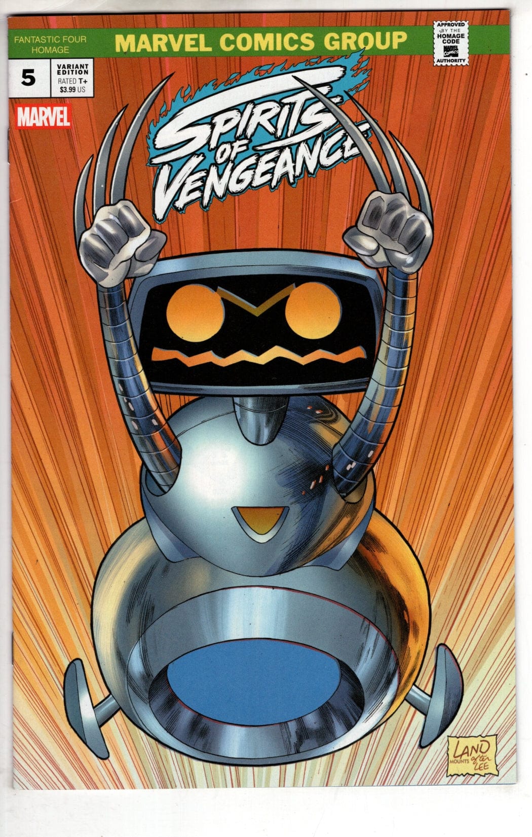 MARVEL PRH COMIC BOOK Spirits Of Vengeance #5 Greg Land Fantastic Four Homage Variant (VF/NM)