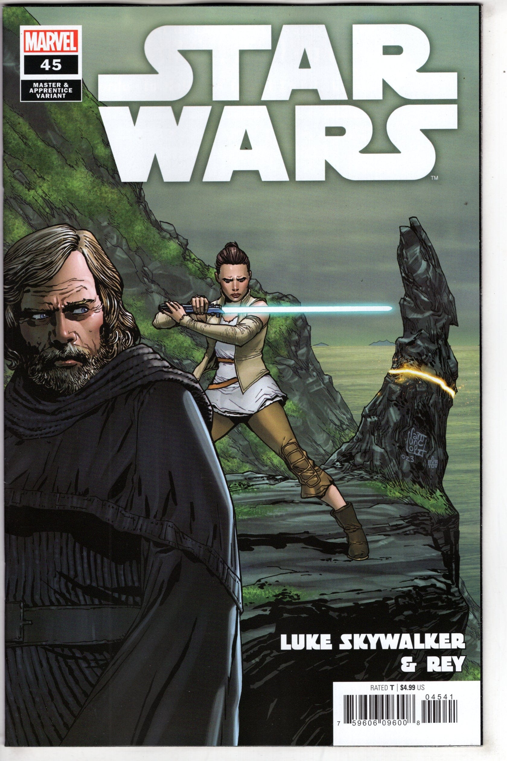MARVEL PRH COMIC BOOK STAR WARS #45 LUKE SKYWALKER REY MASTER APPRENTICE VAR