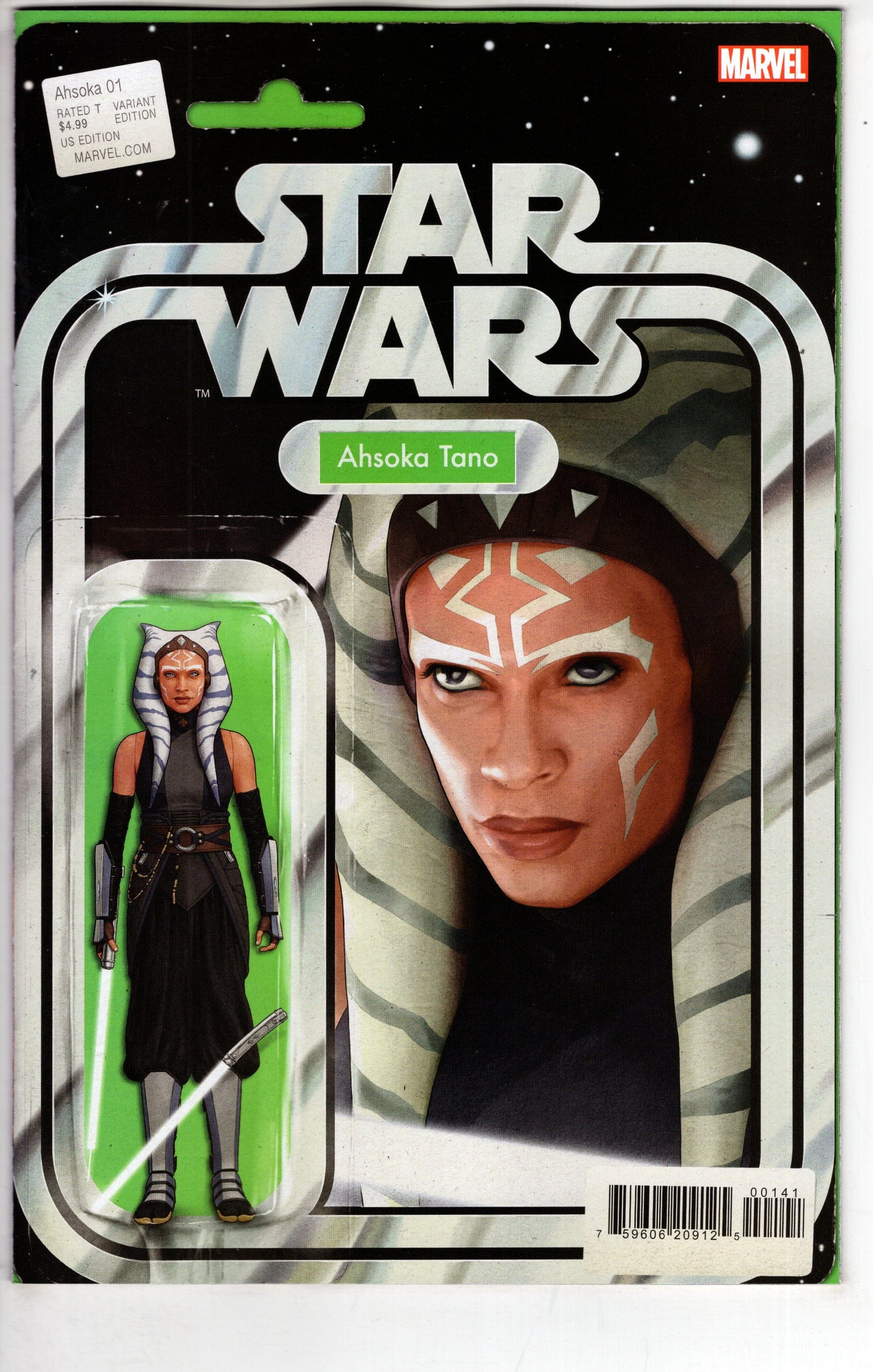 MARVEL PRH COMIC BOOK STAR WARS AHSOKA #1 JTC ACTION FIGURE VAR