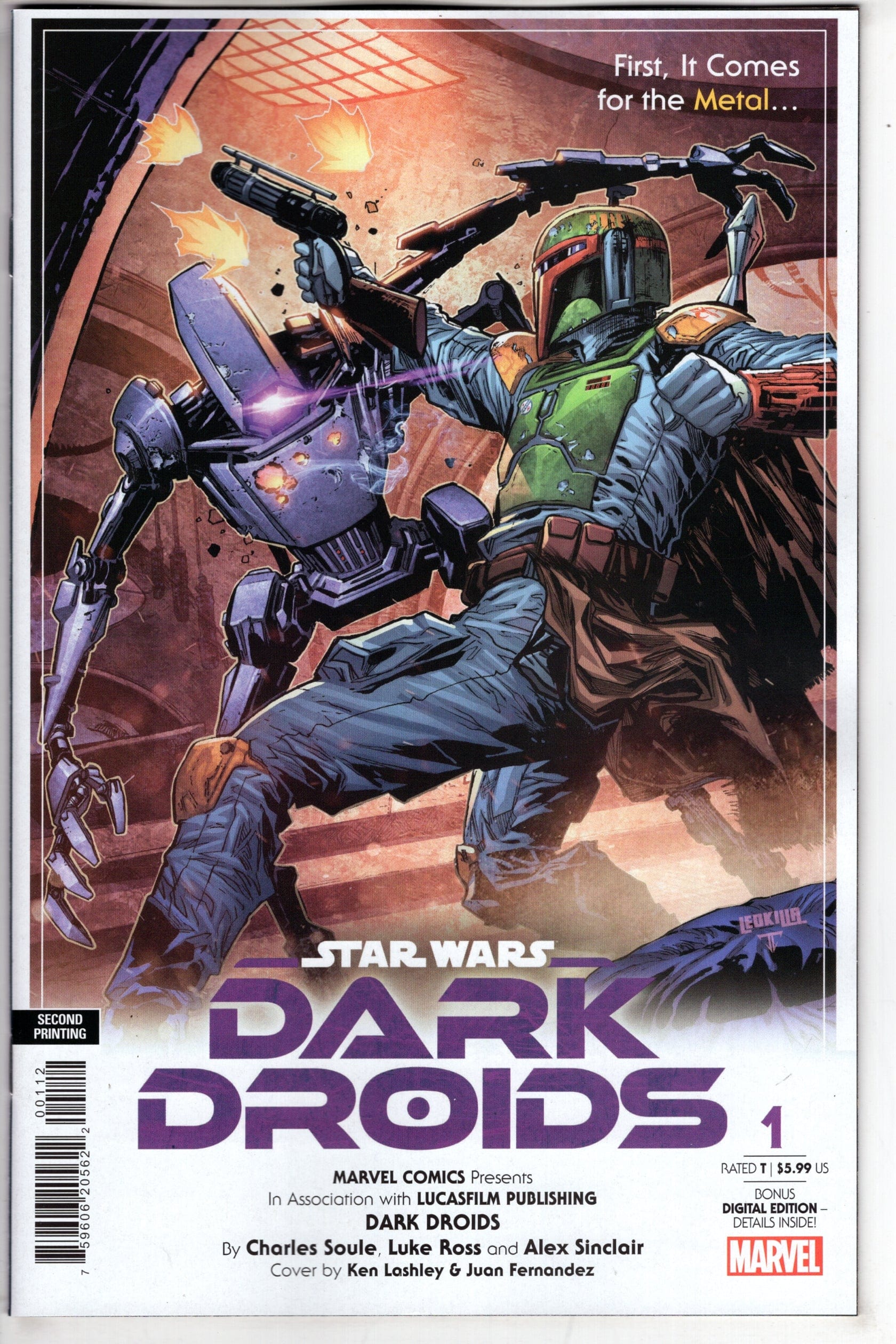 MARVEL PRH COMIC BOOK STAR WARS DARK DROIDS #1 2ND PTG KEN LASHLEY VAR