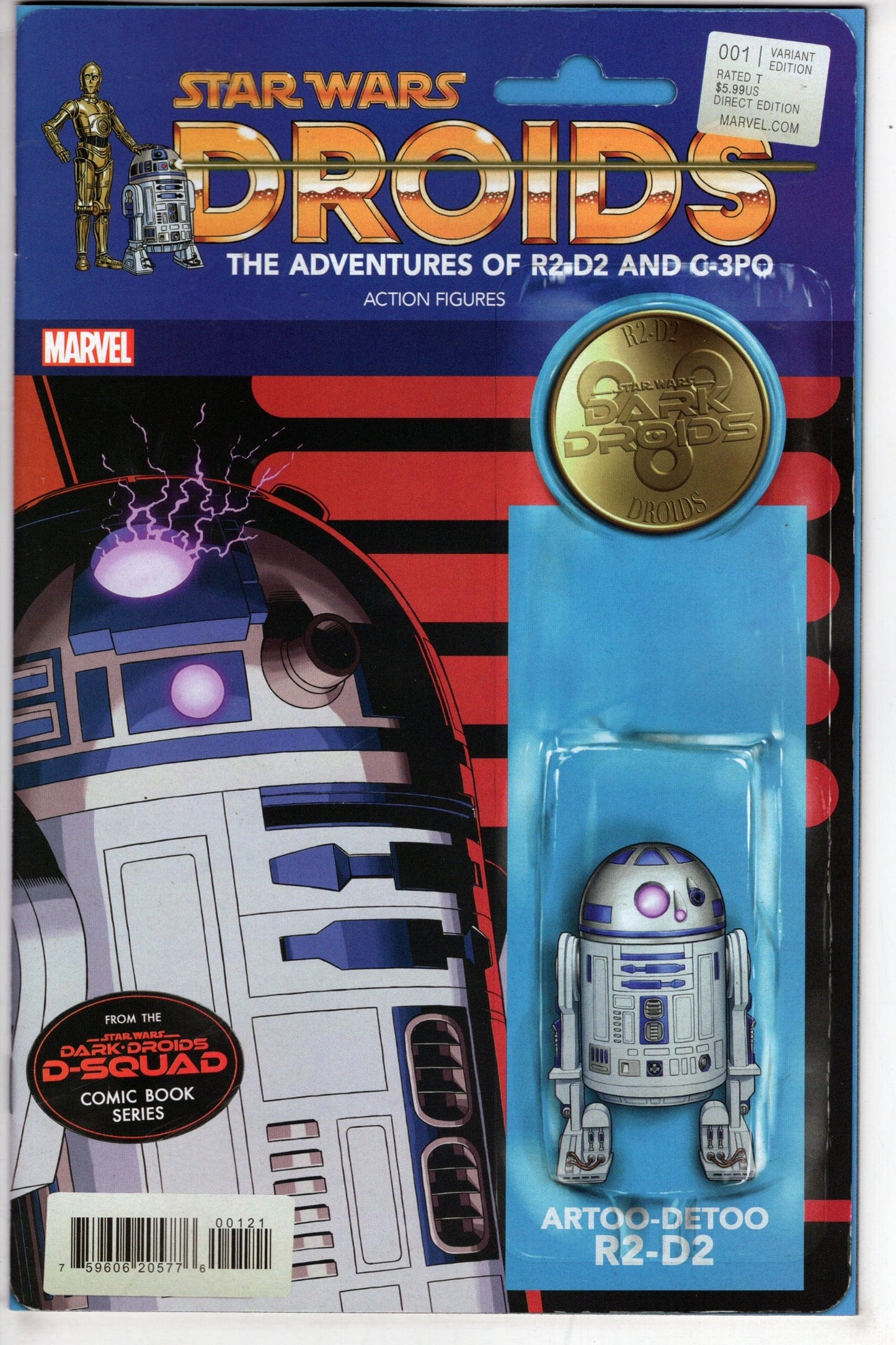 MARVEL PRH COMIC BOOK STAR WARS DARK DROIDS D-SQUAD #1 JTC ACTION FIGURE VAR