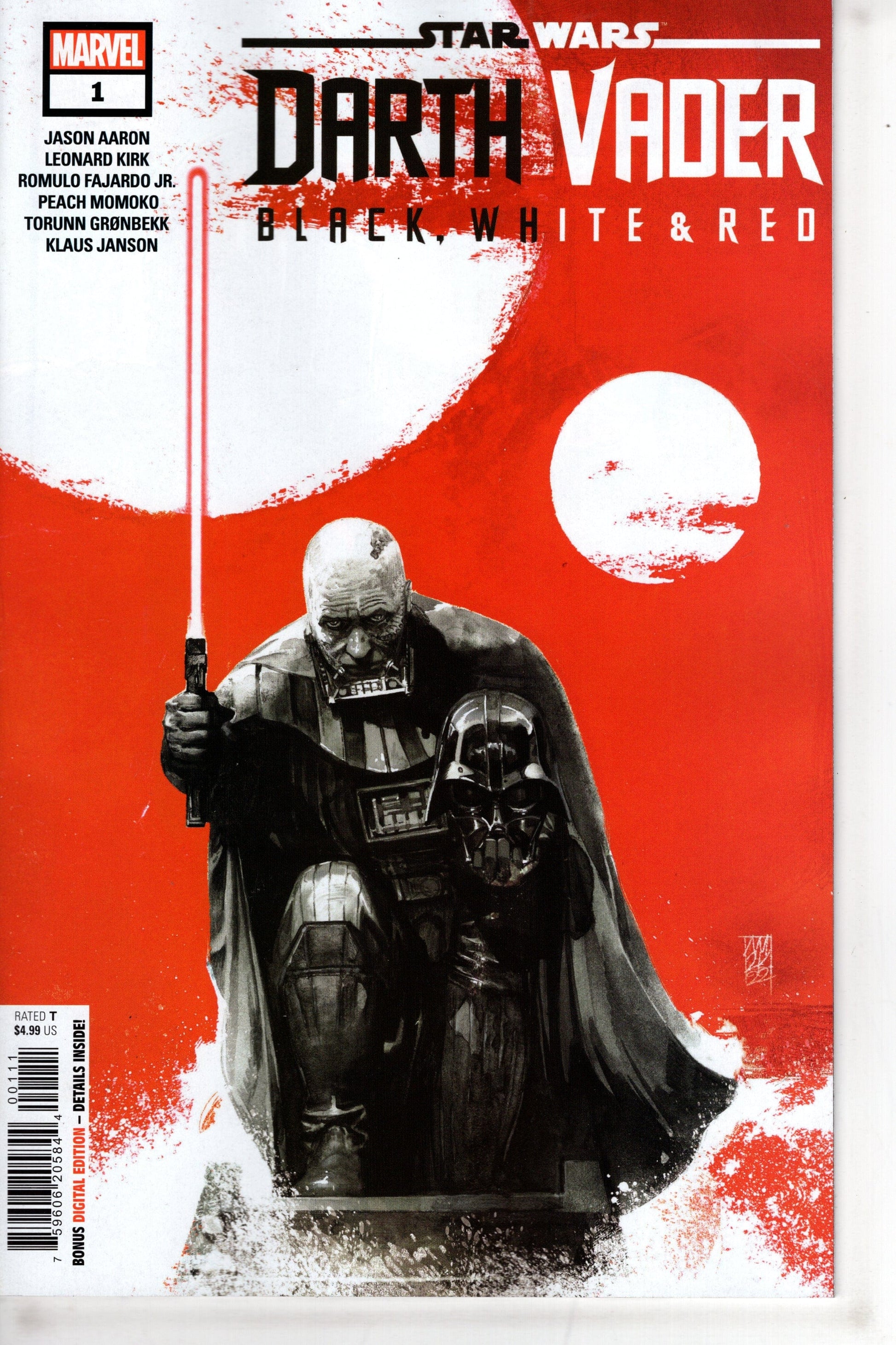 MARVEL PRH COMIC BOOK STAR WARS DARTH VADER BLACK WHITE AND RED #1