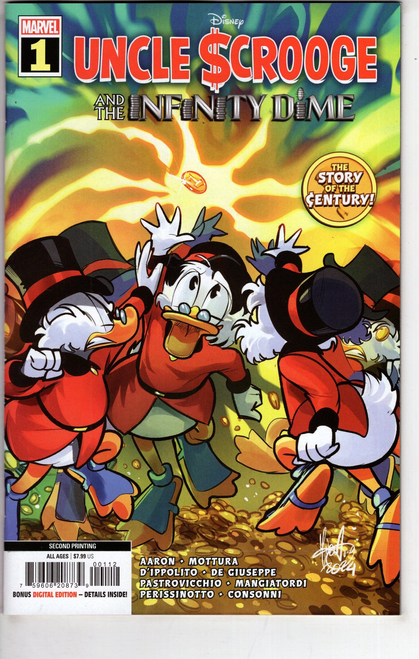 MARVEL PRH COMIC BOOK UNCLE SCROOGE INFINITY DIME #1 2ND PTG MIRKA ANDOLFO VAR