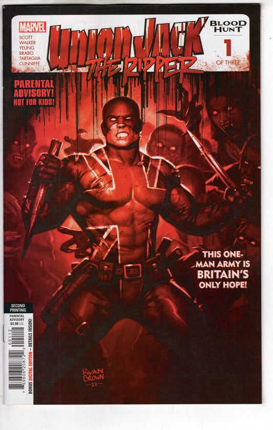 MARVEL PRH COMIC BOOK UNION JACK RIPPER BLOOD HUNT #1 (OF 3) 2ND PTG BLOOD SOAKED