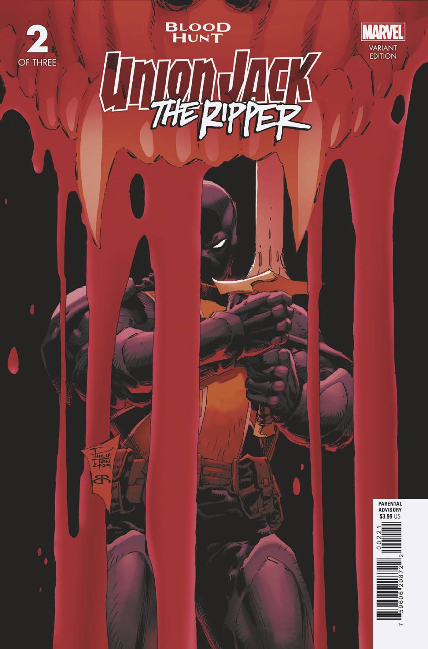 MARVEL PRH COMIC BOOK UNION JACK THE RIPPER BLOOD HUNT #2 PHILIP TAN VARIANT