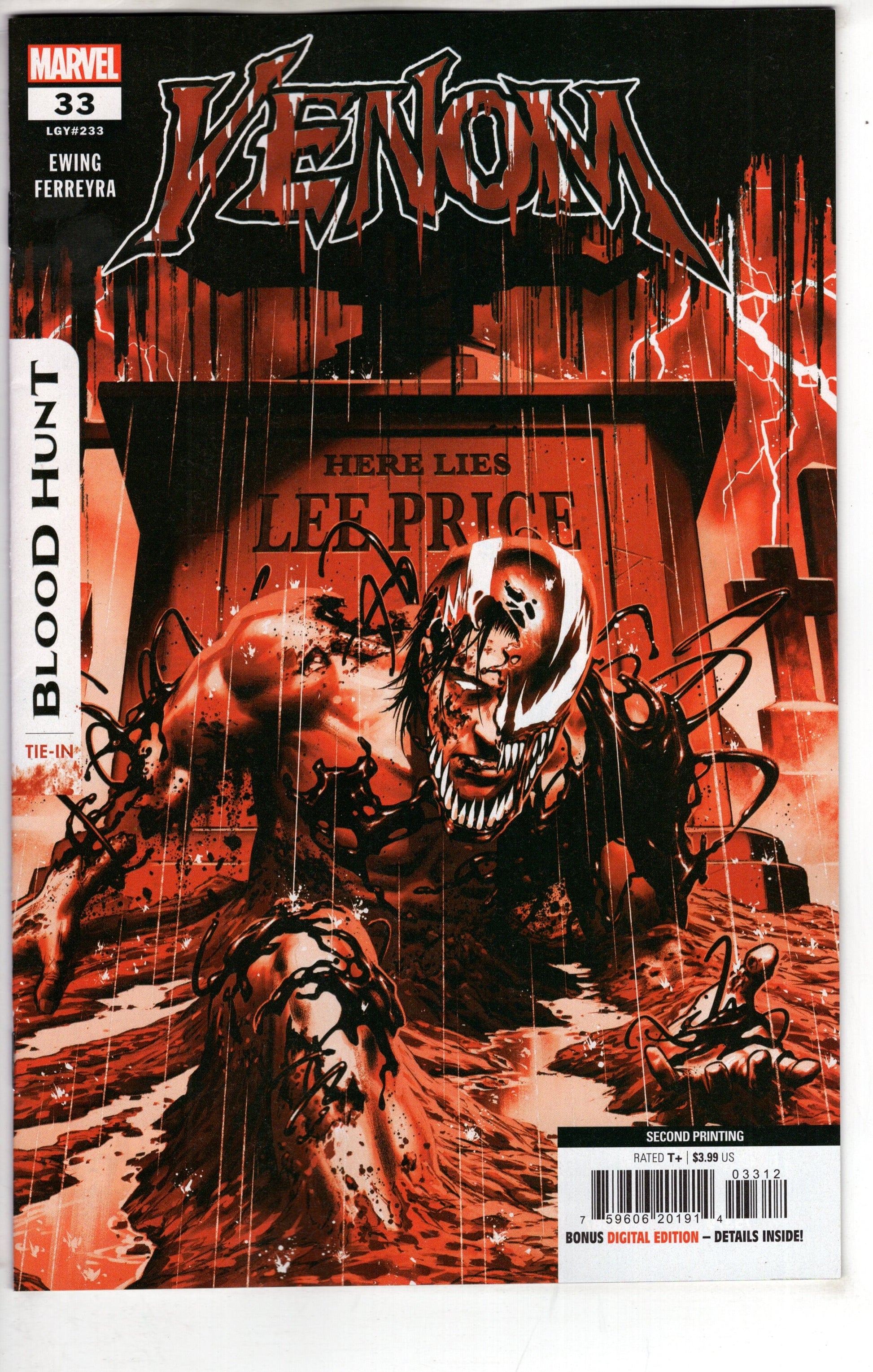 MARVEL PRH COMIC BOOK VENOM #33 2ND PTG CAFU BLOOD SOAKED VARIANT