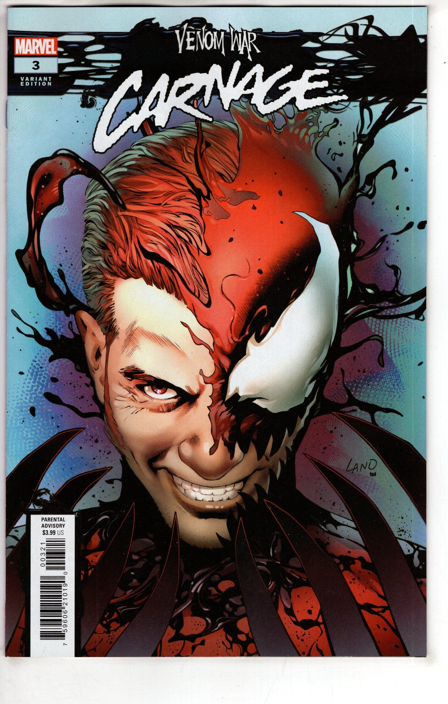 MARVEL PRH COMIC BOOK VENOM WAR CARNAGE #3 (OF 3) GREG LAND VAR