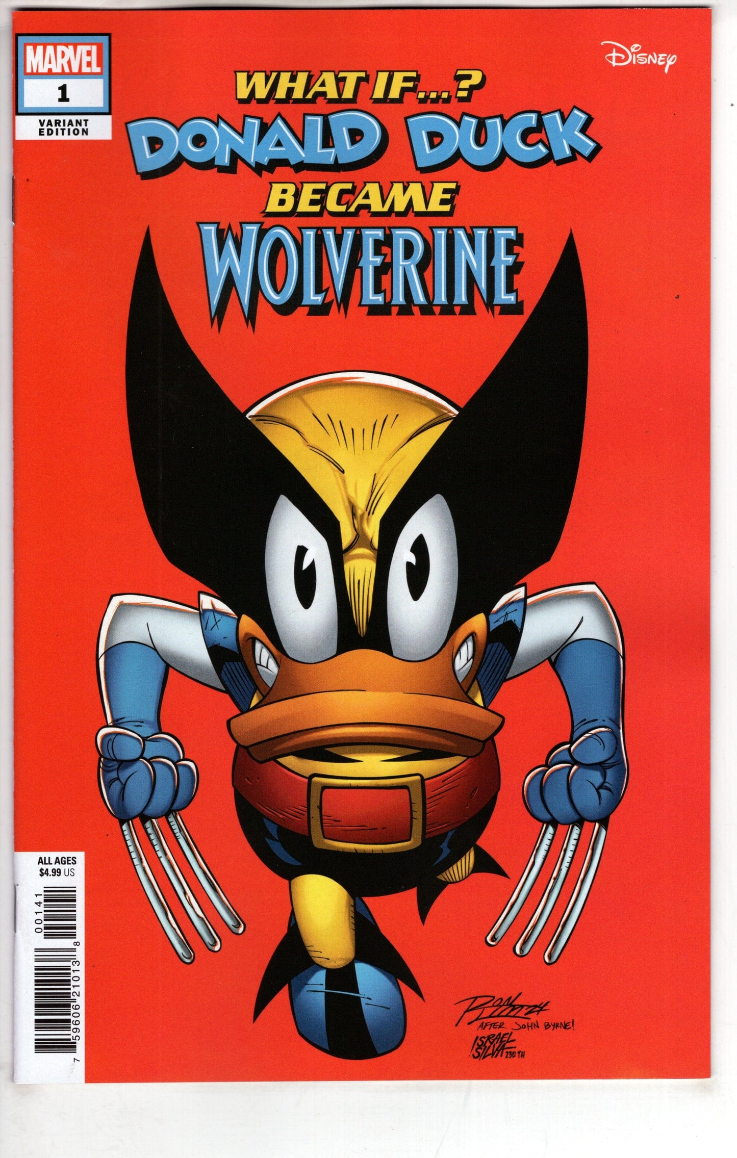 MARVEL PRH COMIC BOOK WHAT IF DONALD DUCK BECAME WOLVERINE #1 RON LIM VAR