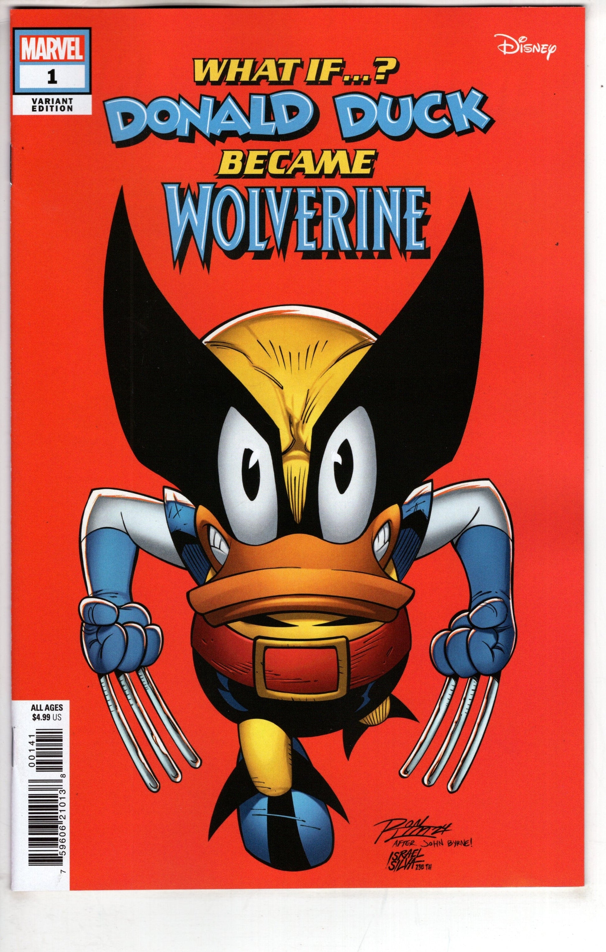MARVEL PRH COMIC BOOK WHAT IF DONALD DUCK BECAME WOLVERINE #1 RON LIM VAR