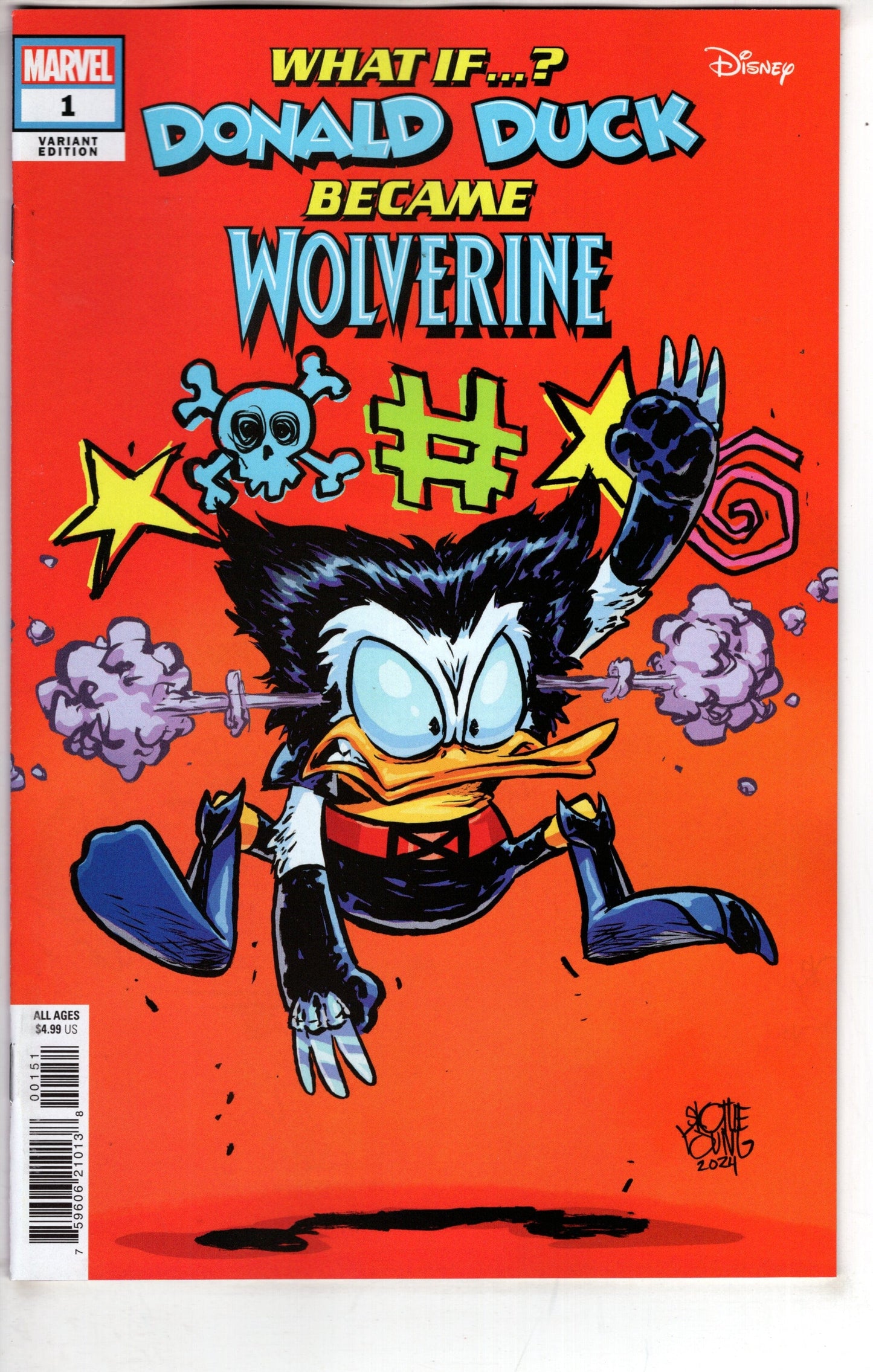 MARVEL PRH COMIC BOOK WHAT IF DONALD DUCK BECAME WOLVERINE #1 YOUNG VAR