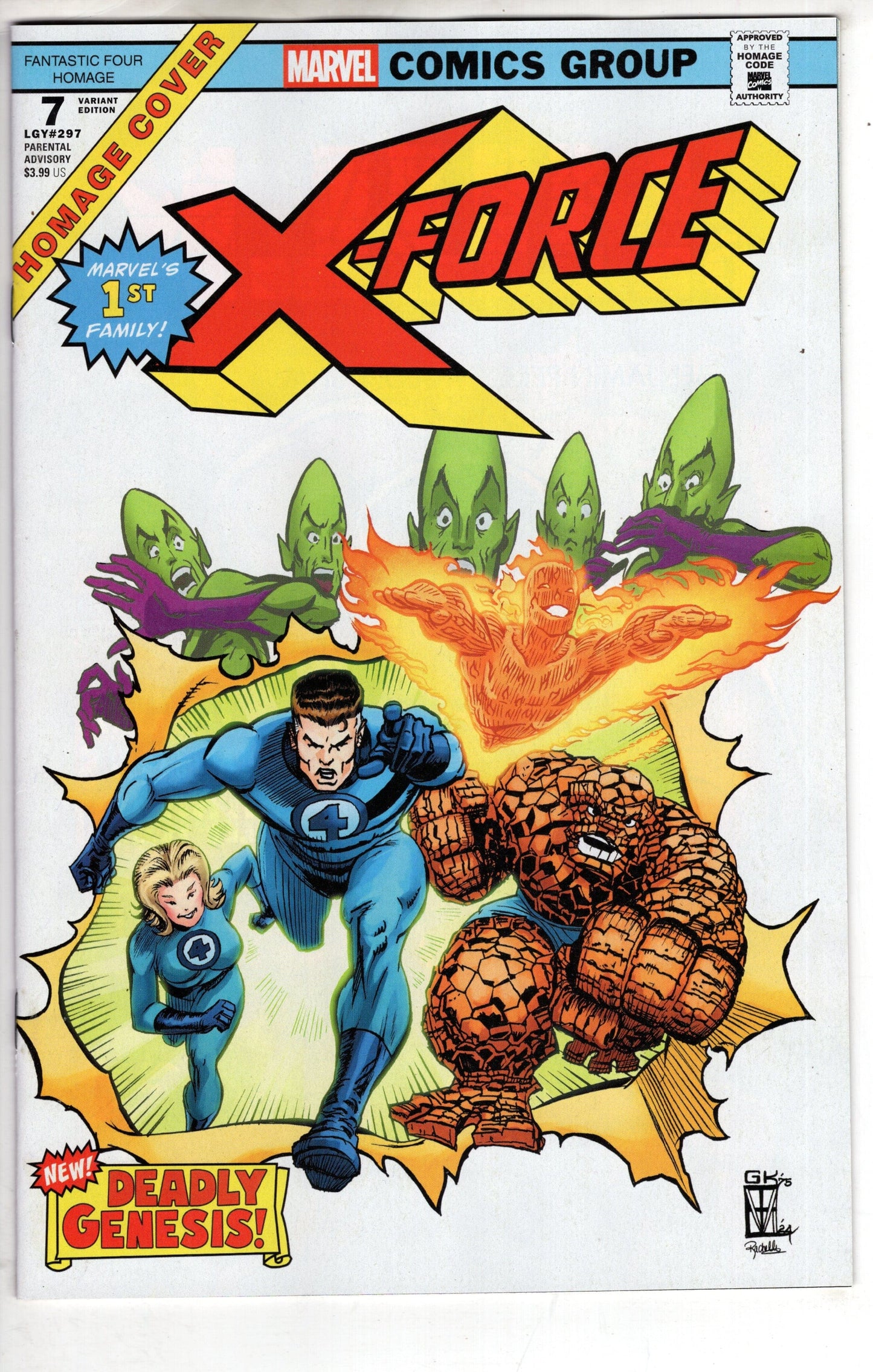 MARVEL PRH COMIC BOOK X-Force #7 Trevor Von Eeden Fantastic Four Homage Variant