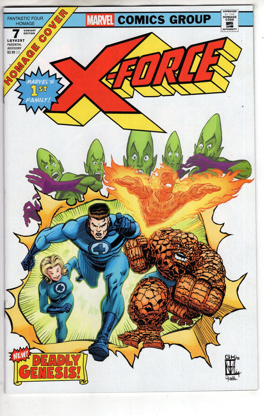 MARVEL PRH COMIC BOOK X-Force #7 Trevor Von Eeden Fantastic Four Homage Variant