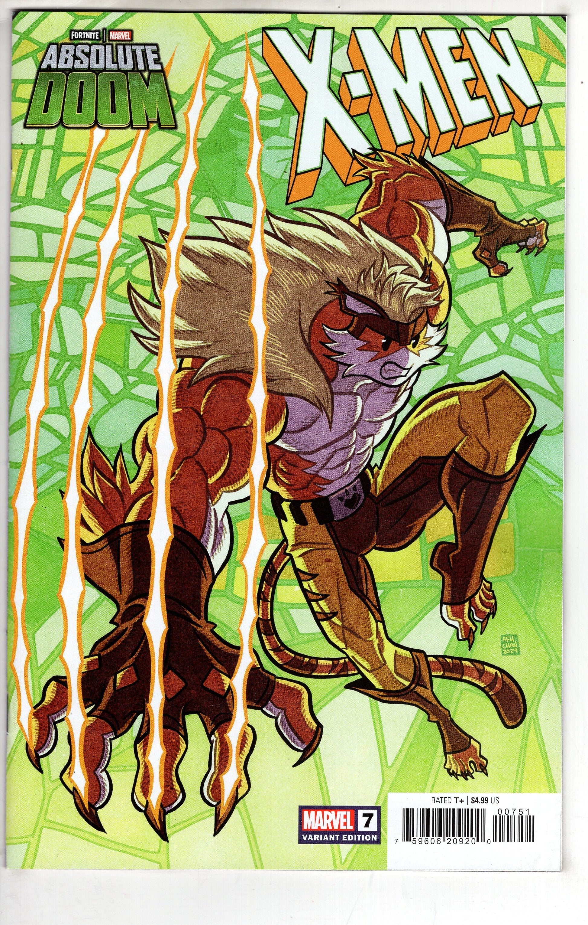 MARVEL PRH COMIC BOOK X-MEN #7 AFU CHAN MARVEL FORTNITE MEOWTOOTH VAR