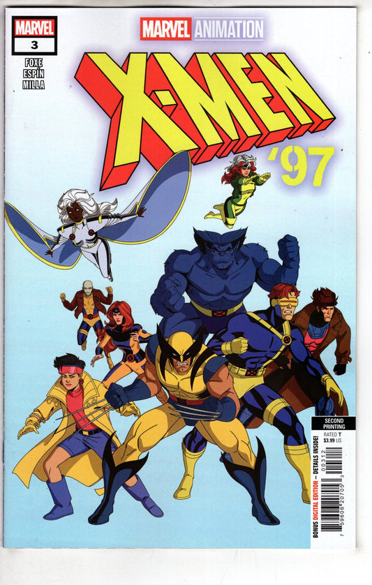 MARVEL PRH COMIC BOOK X-MEN 97 #3 2ND PTG MARVEL ANIMATION VAR