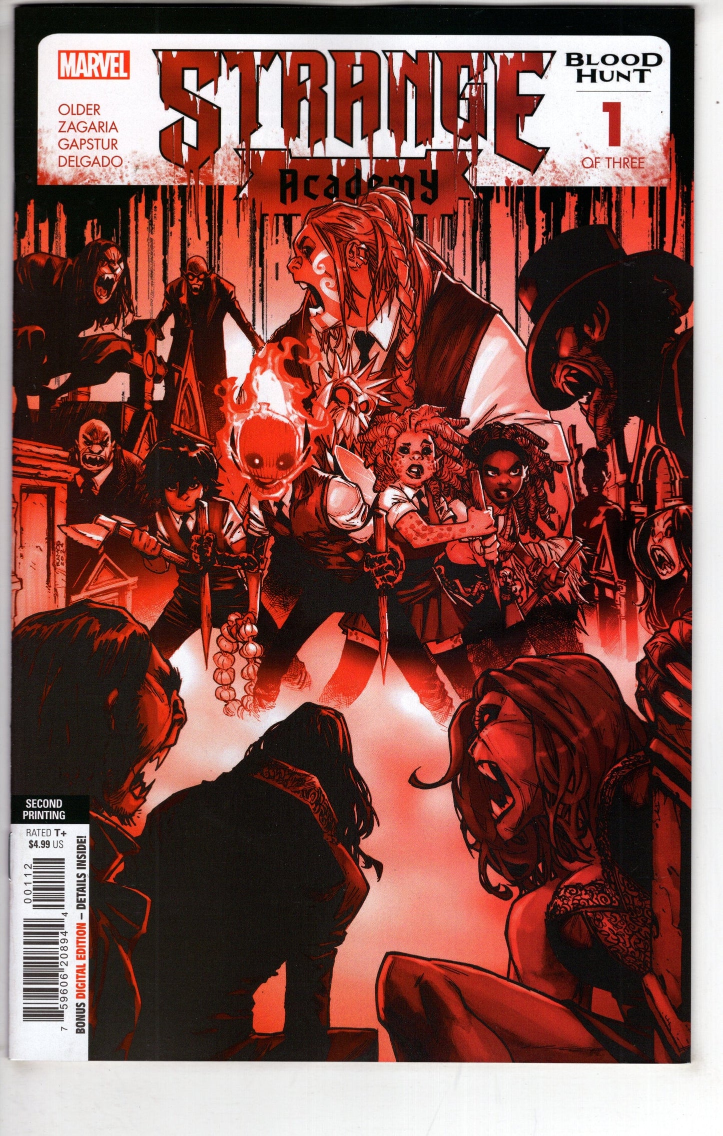 MARVEL PRH COMIC BOOKS STRANGE ACADEMY BLOOD HUNT #1 (OF 3) 2ND PTG BLOOD SOAKED
