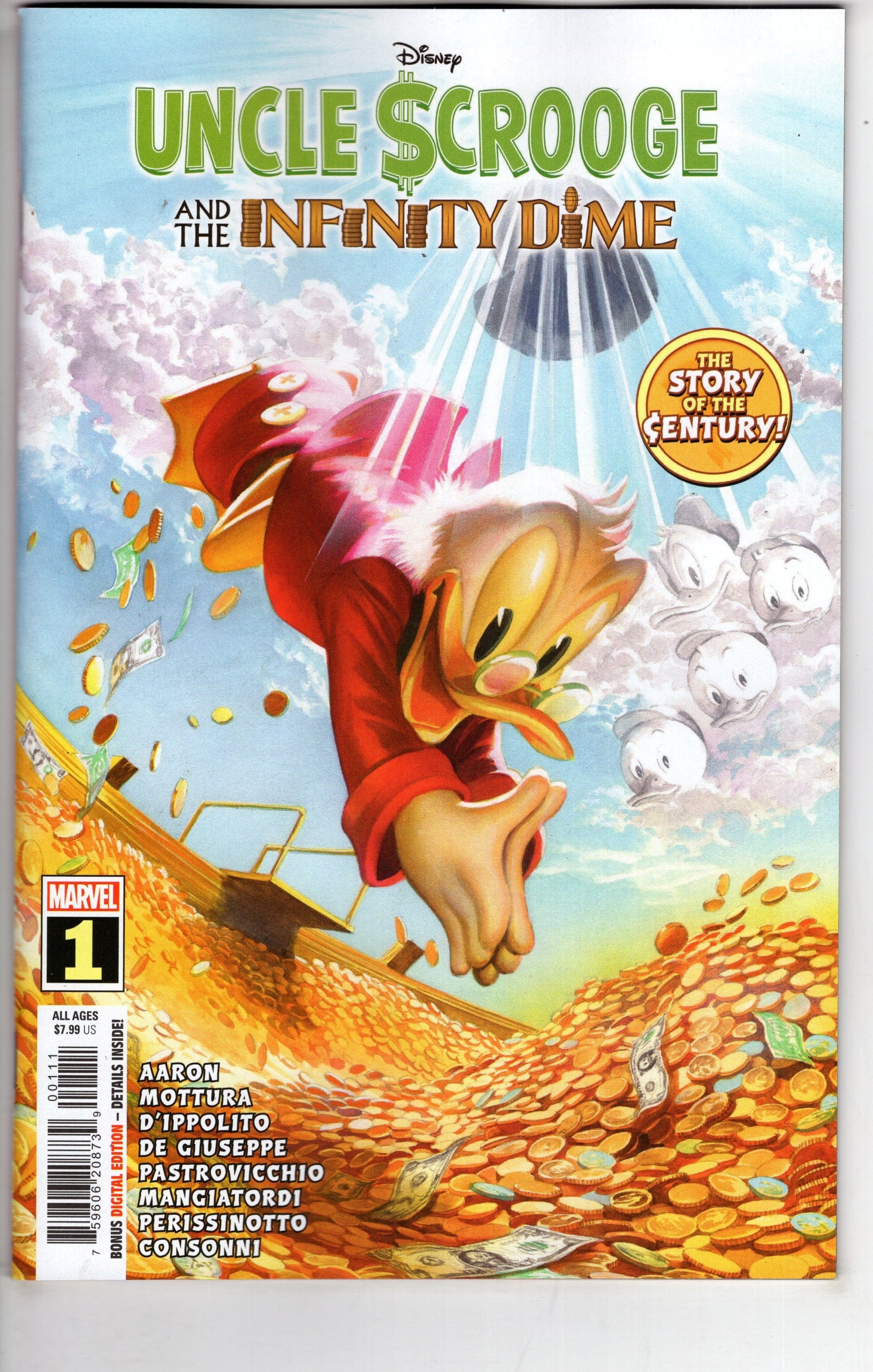 MARVEL PRH COMIC BOOKS UNCLE SCROOGE INFINITY DIME #1 ALEX ROSS CVR A