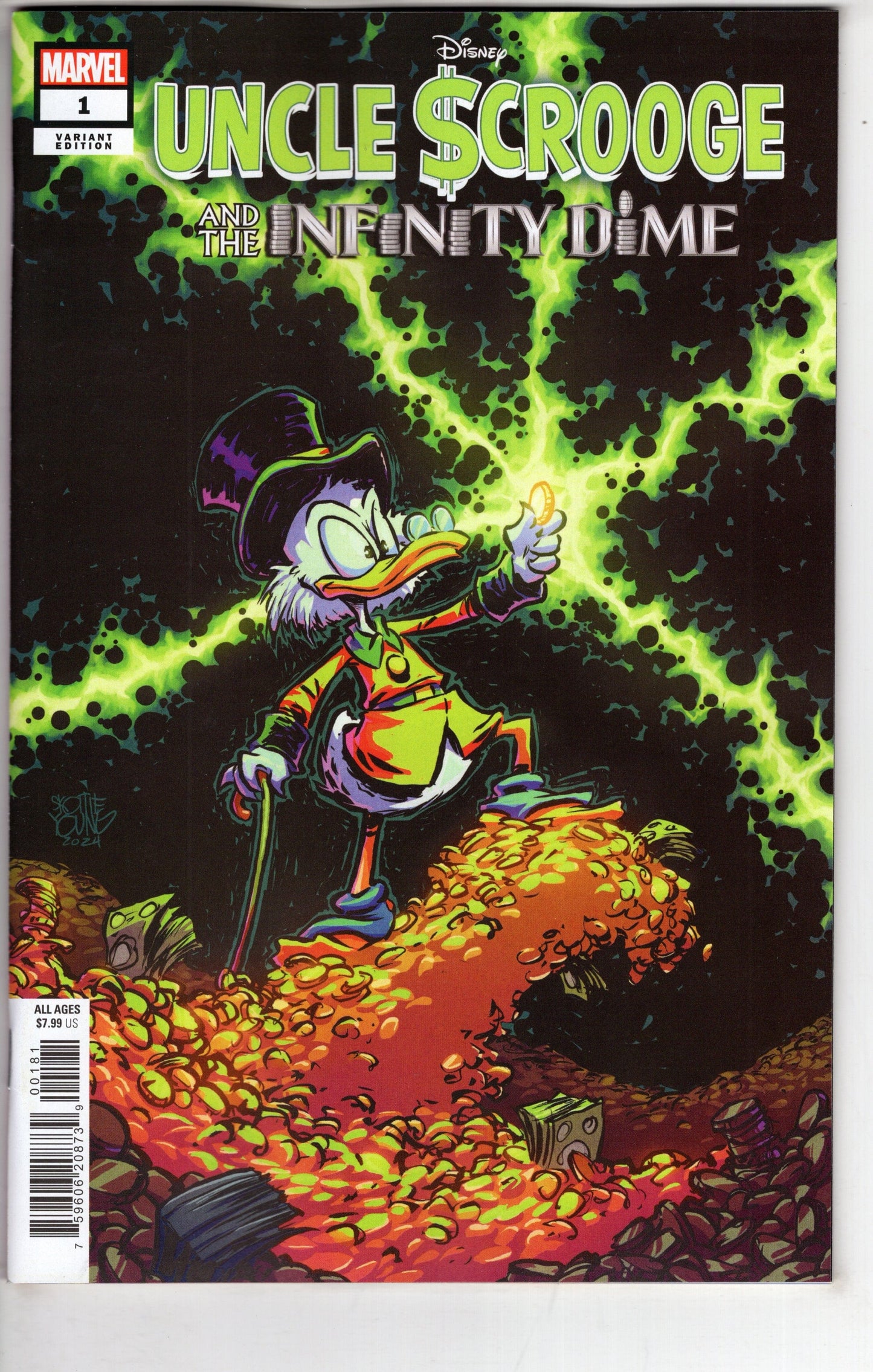 MARVEL PRH COMIC BOOKS UNCLE SCROOGE INFINITY DIME #1 SKOTTIE YOUNG VAR