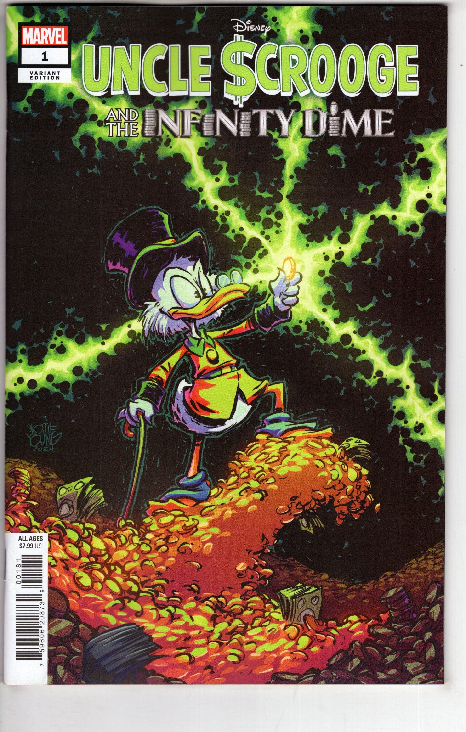 MARVEL PRH COMIC BOOKS UNCLE SCROOGE INFINITY DIME #1 SKOTTIE YOUNG VAR