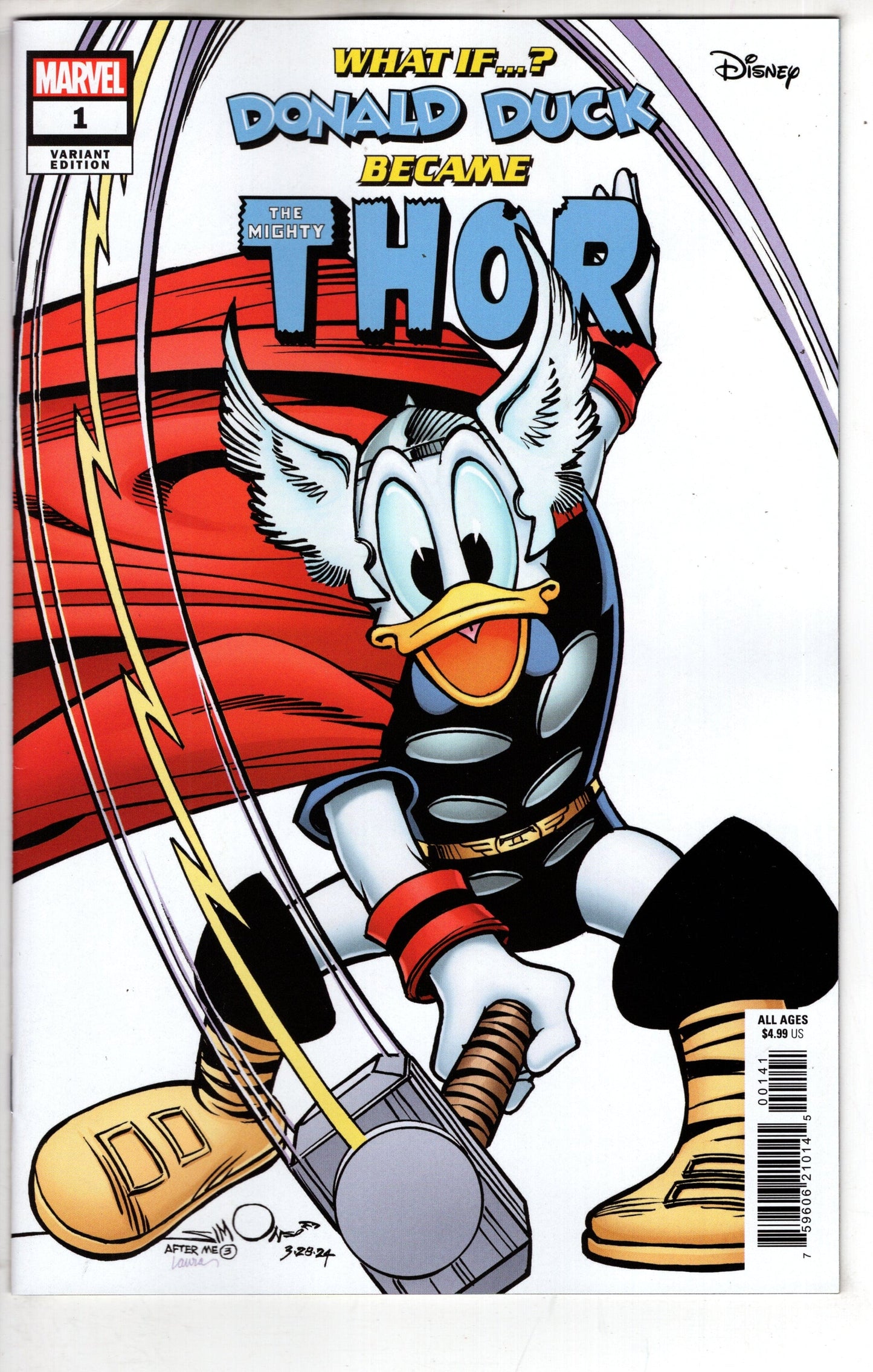 MARVEL PRH COMIC BOOKS WHAT IF DONALD DUCK BECAME THOR #1 WALT SIMONSON VAR