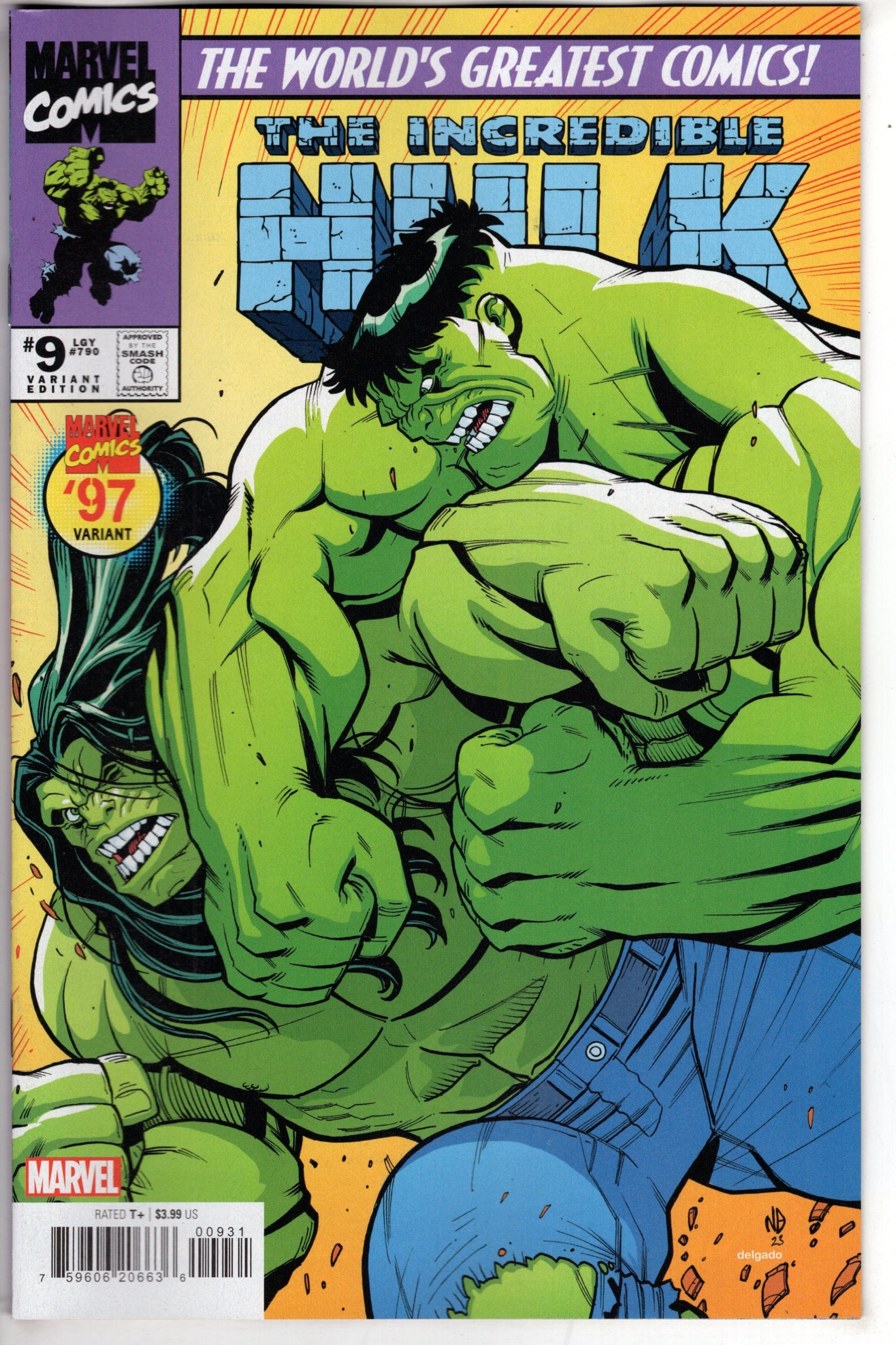 MARVEL PRH Comics Incredible Hulk 9 Nick Bradshaw Marvel 97 Variant