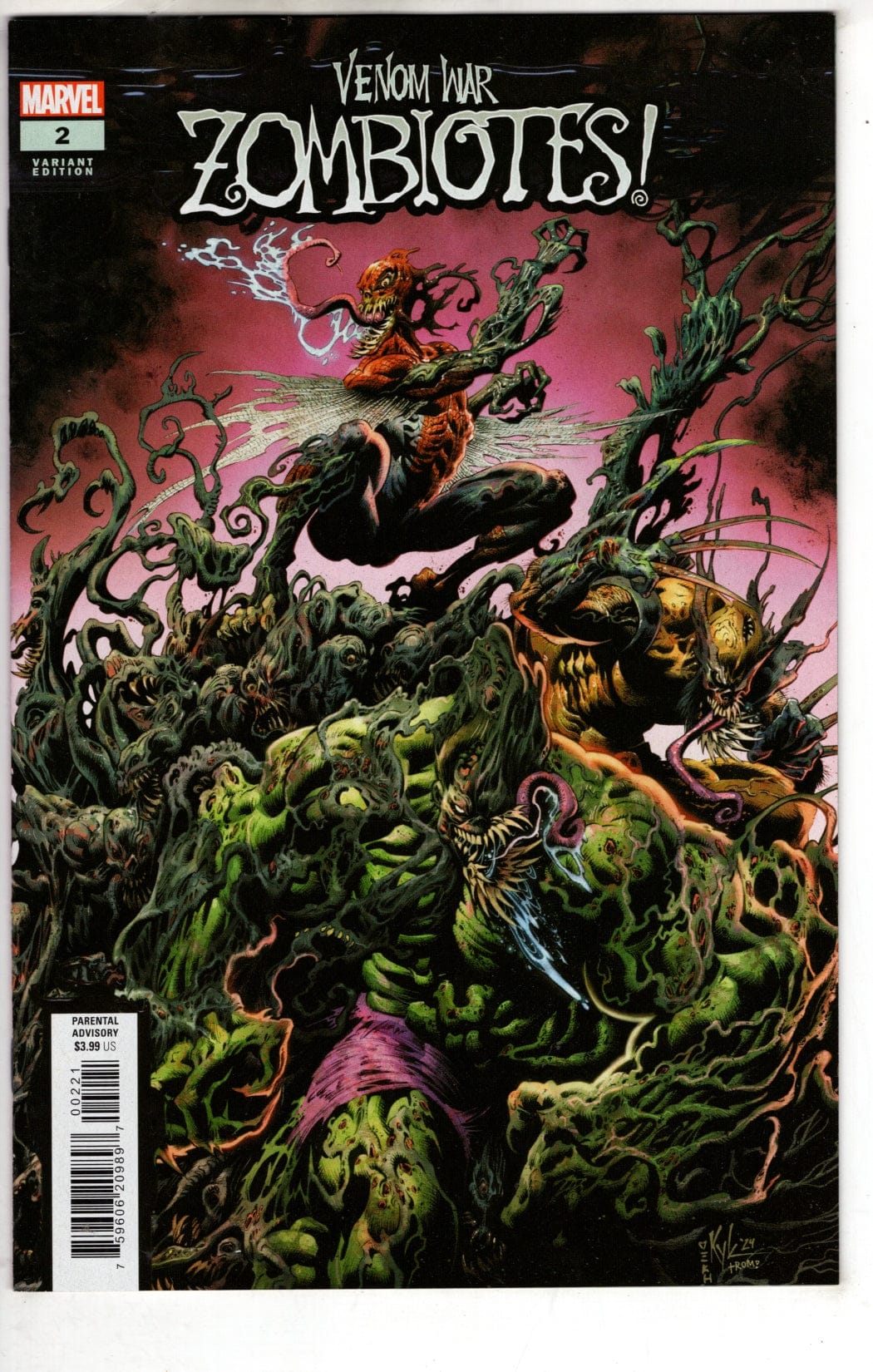 MARVEL PRH NEW THIS WEEK VENOM WAR ZOMBIOTES #2 KYLE HOTZ VAR [VF/NM]