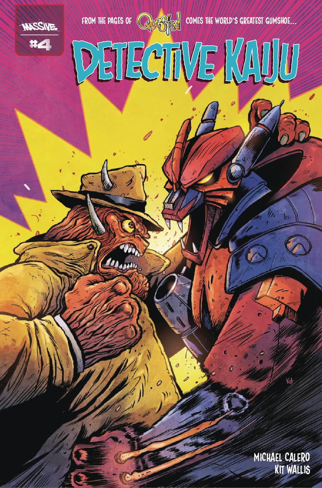 MASSIVE NEW THIS WEEK DETECTIVE KAIJU #4 (OF 4) CVR A KIT WALLIS