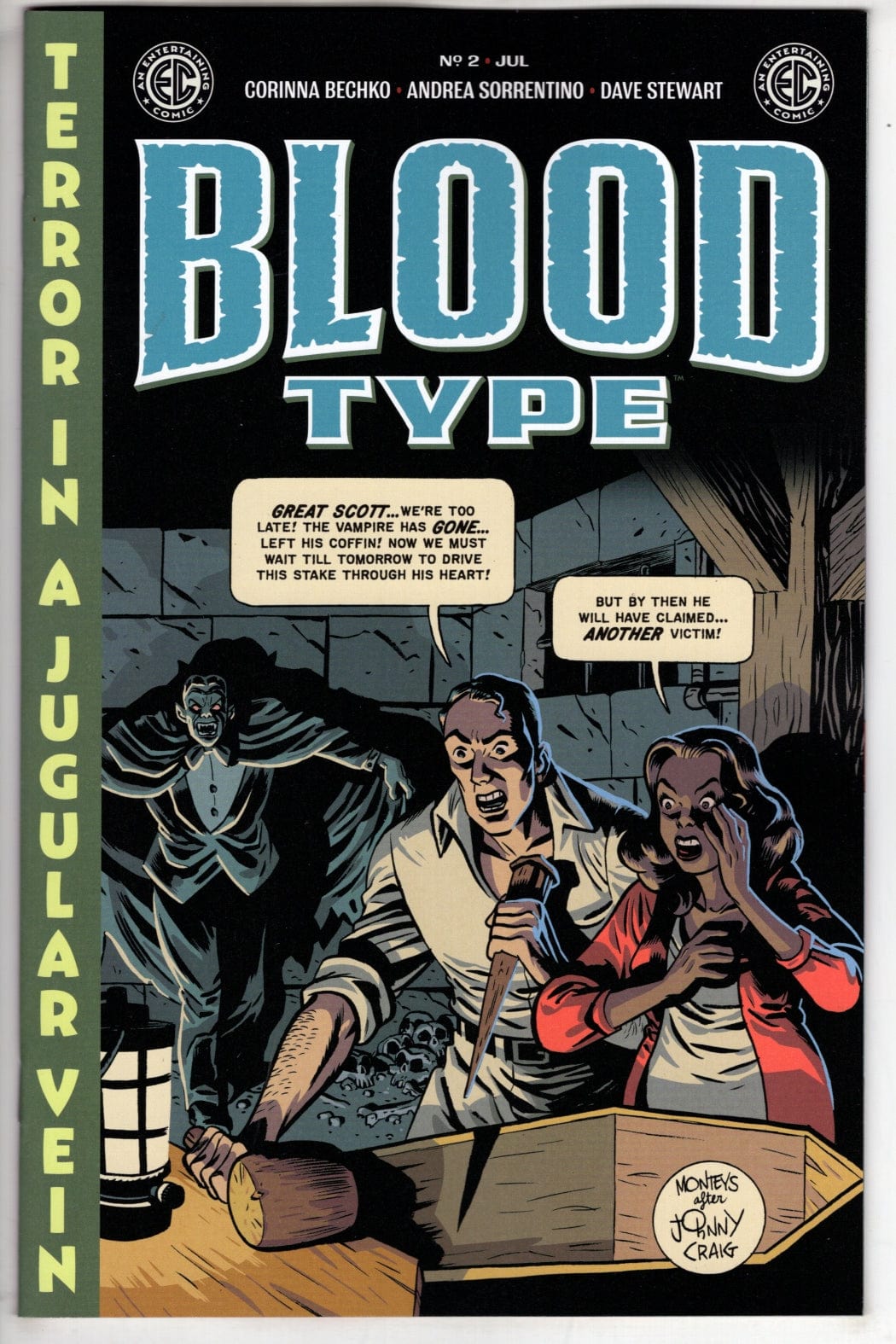 ONI PRESS INC. COMIC BOOK EC BLOOD TYPE #2 (OF 4) CVR C INC 1:10 ALBERT MONTEYS EC HOMAGE VAR