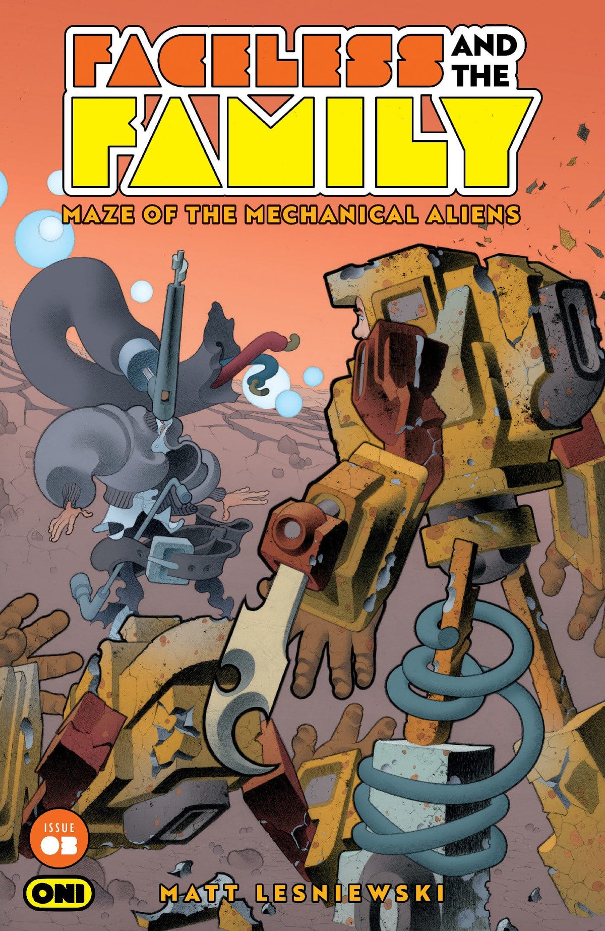 Oni Press NEW THIS WEEK FACELESS AND THE FAMILY MAZE OF THE MECHANICAL ALIENS #3 CVR A MATT LESNIEWSKI (VF/NM)
