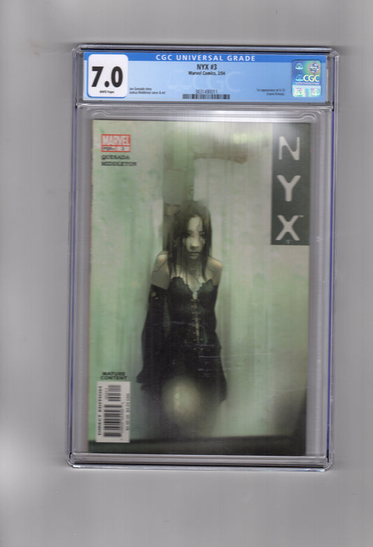 Packrat Comics CGC Comic NYX #3 CGC 7.0