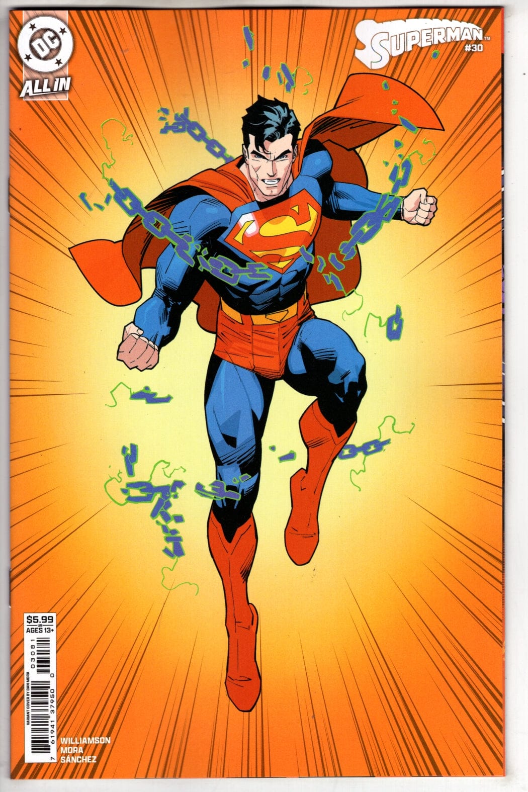 Packrat Comics NEW THIS WEEK SUPERMAN #30 CVR H DAN MORA CORNER BOX CARD STOCK VAR