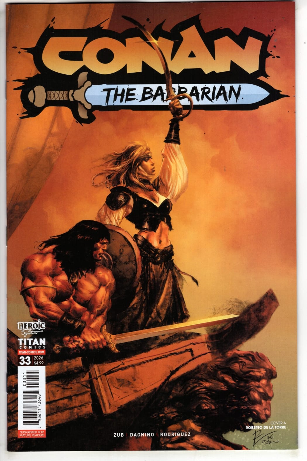 Titan Comics NEW THIS WEEK CONAN THE BARBARIAN #33 CVR A ROBERTO DE LA TORRE (MR) (VF/NM)