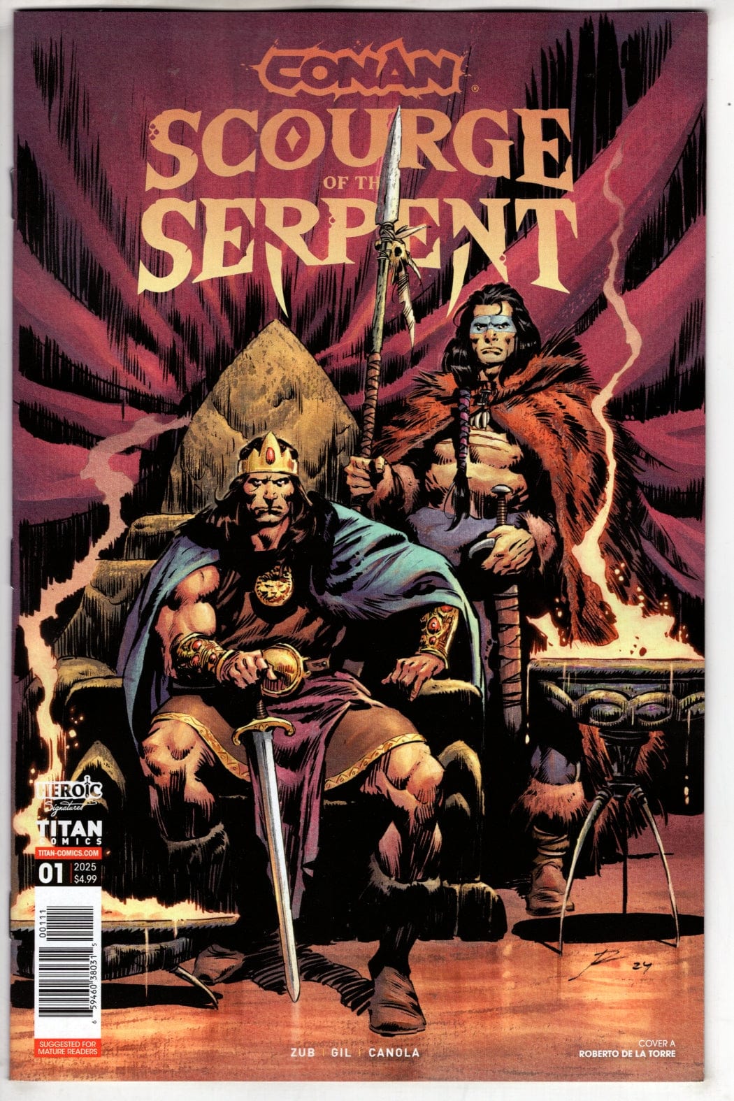Titan Comics NEW THIS WEEK CONAN THE BARBARIAN SCOURGE OF THE SERPENT #1 (OF 4) CVR A ROBERTO DE LA TORRE (MR)