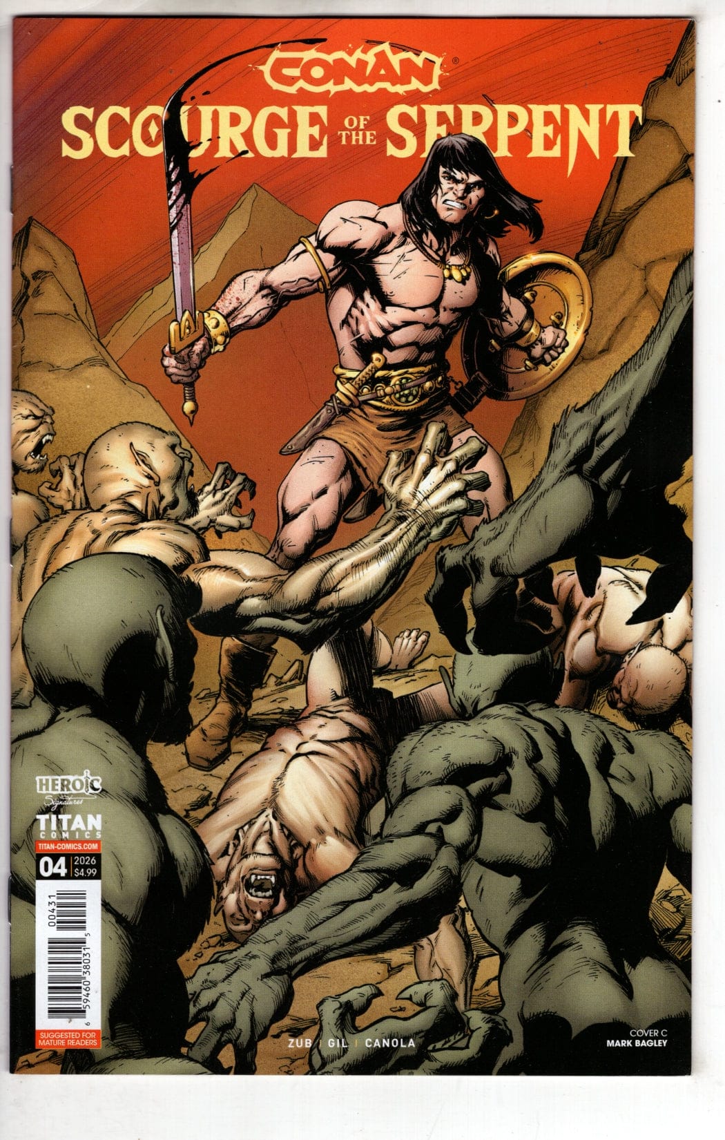 Titan Comics NEW THIS WEEK CONAN THE BARBARIAN SCOURGE OF THE SERPENT #4 (OF 4) CVR C MARK BAGLEY VAR (MR) (VF/NM)