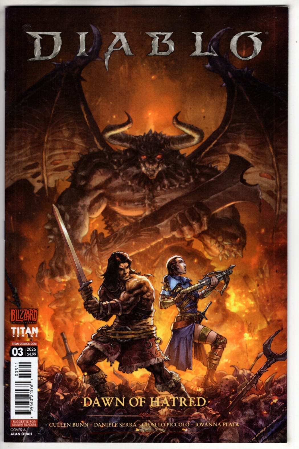Titan Comics NEW THIS WEEK DIABLO DAWN OF HATRED #3 (OF 4) CVR A ALAN QUAH (MR) (VF/NM)