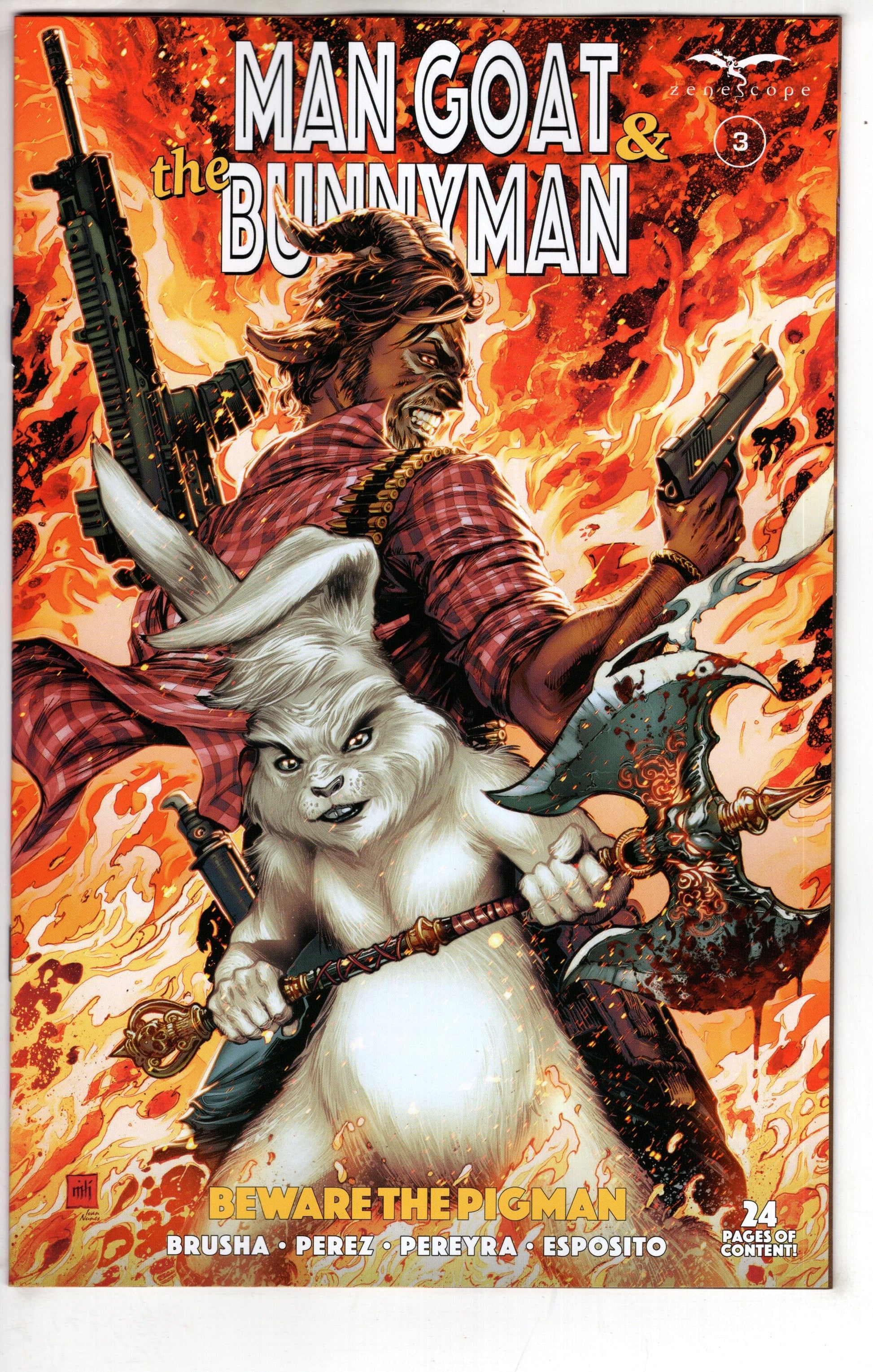 ZENESCOPE ENTERTAINMENT INC COMIC BOOK Man Goat & Bunnyman Beware The Pigman #3 (Of 3) Cover A Mike K