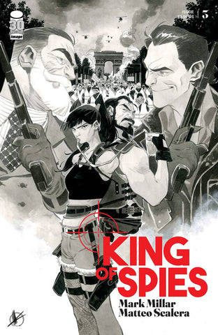 KING OF SPIES #3 (OF 4) CVR B SCALERA B&W (MR) - Packrat Comics