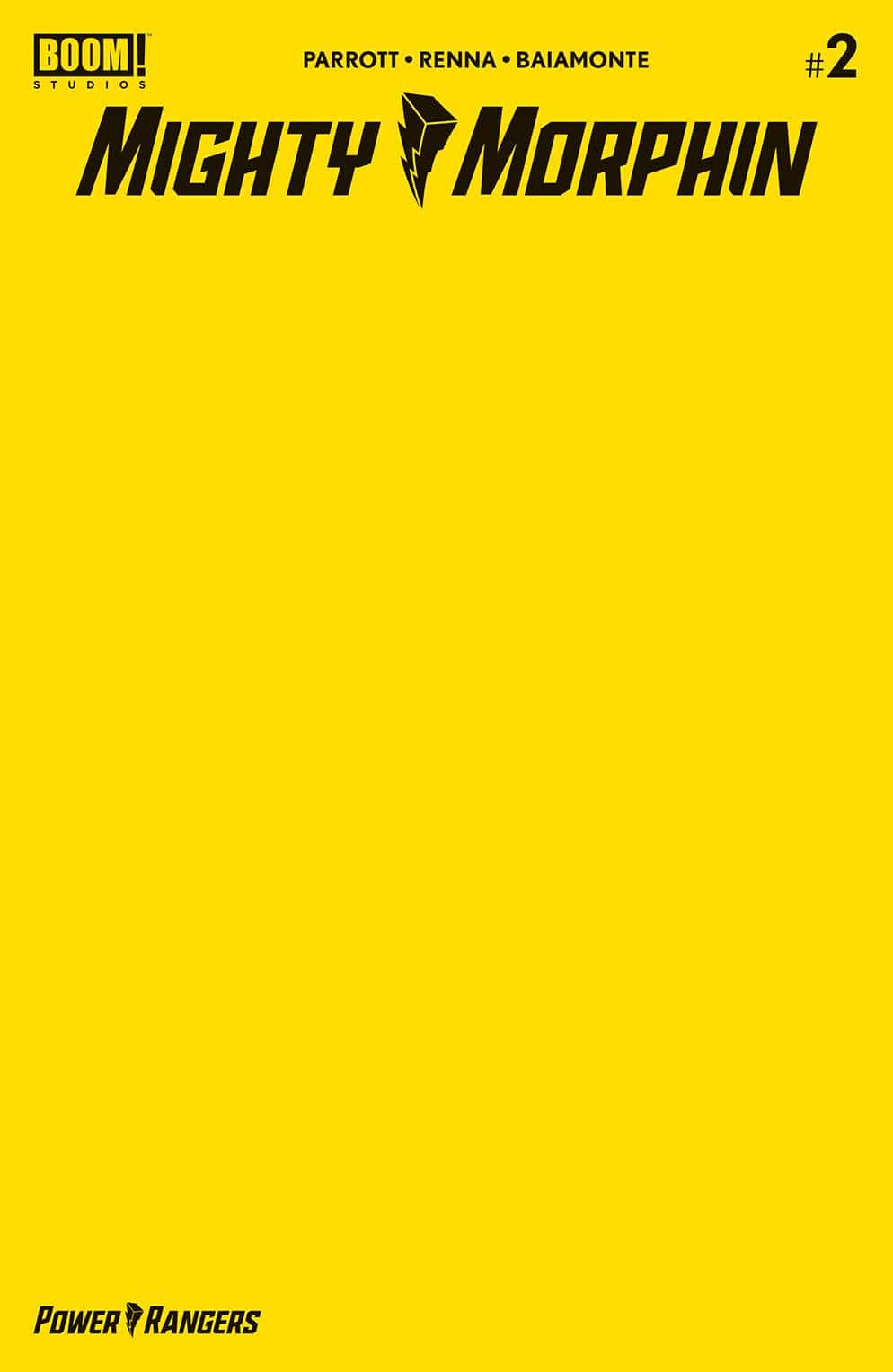 BOOM! STUDIOS COMIC BOOK MIGHTY MORPHIN #2 CVR C YELLOW BLANK SKETCH