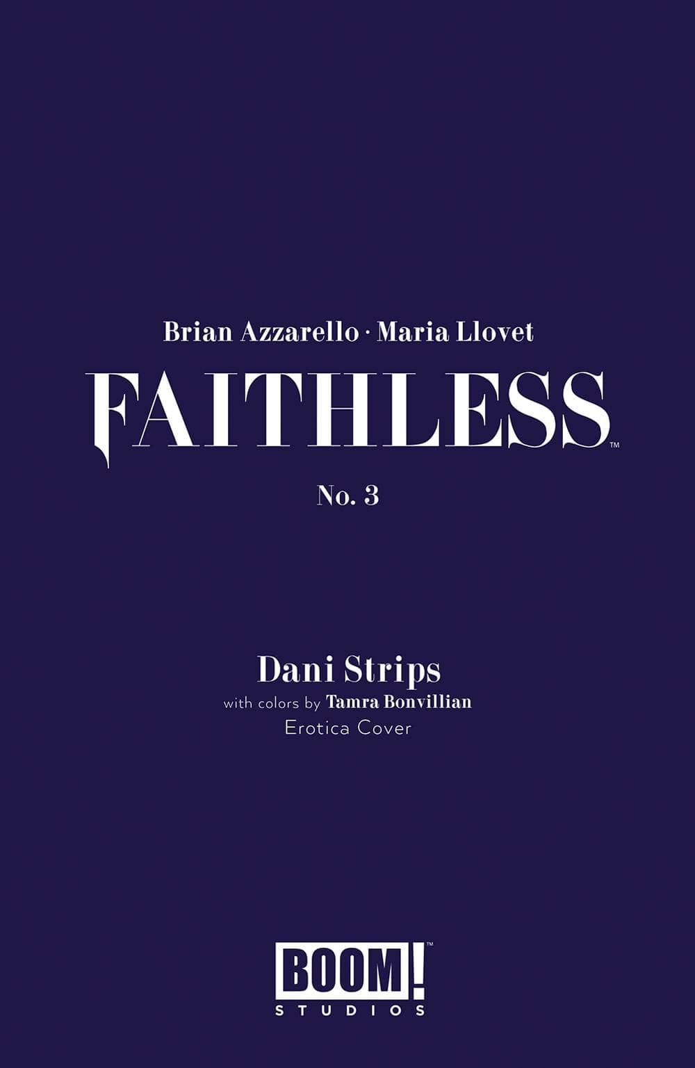 BOOM! STUDIOS COMIC BOOK NM FAITHLESS #3 (OF 5) PREORDER STRIPS VAR (MR)