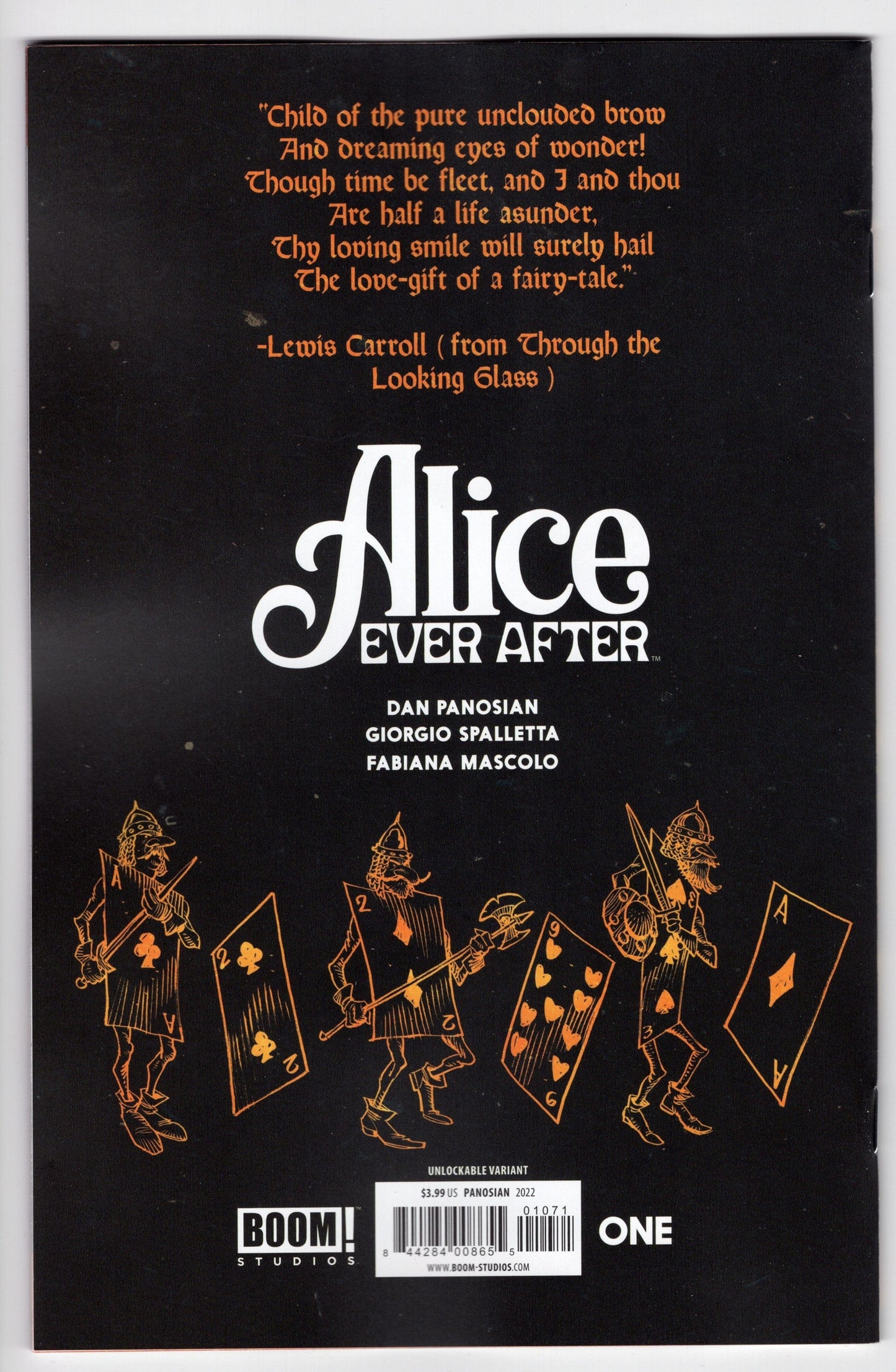 BOOM! STUDIOS COMIC BOOK VF/NM ALICE EVER AFTER #1 (OF 5) CVR G UNLOCKABLE VARIANT PANOSIAN