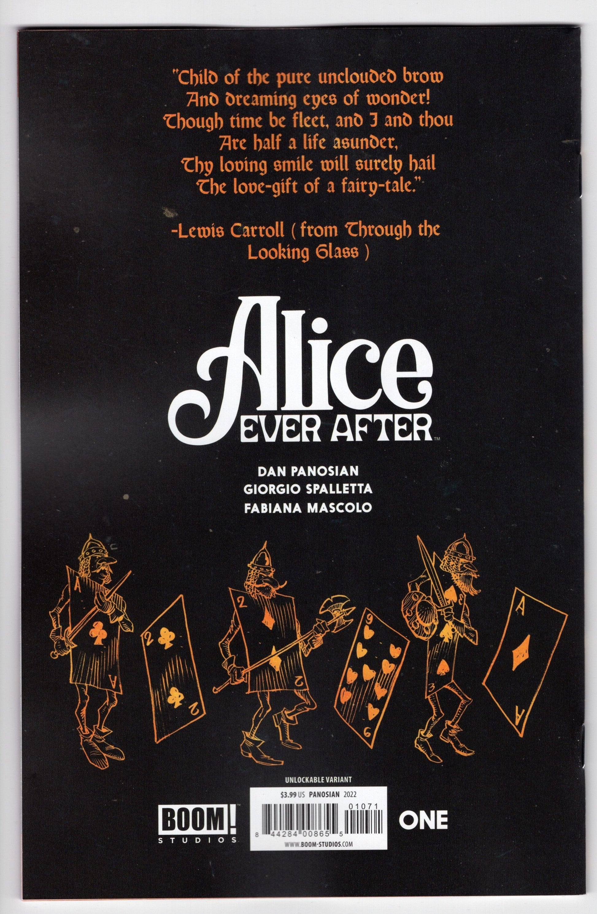 BOOM! STUDIOS COMIC BOOK VF/NM ALICE EVER AFTER #1 (OF 5) CVR G UNLOCKABLE VARIANT PANOSIAN