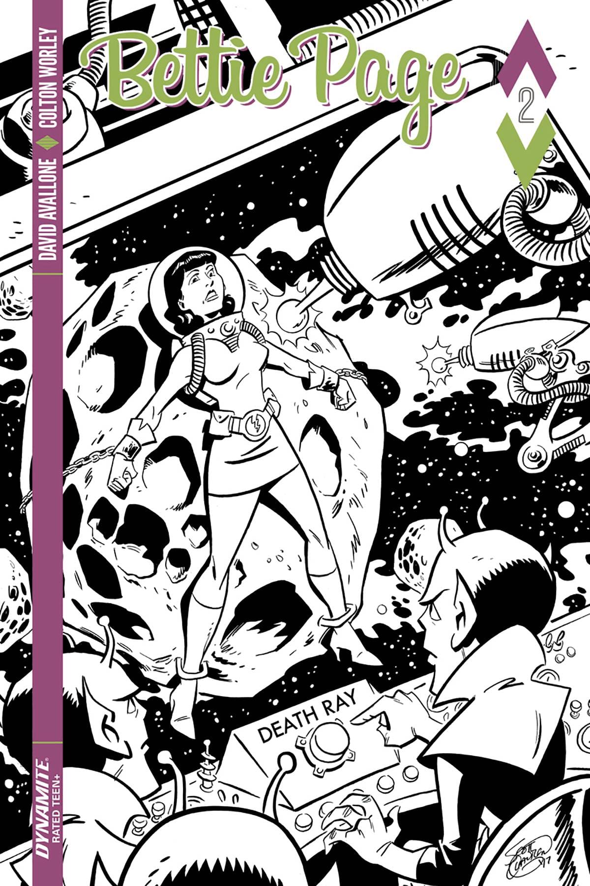 D. E. BETTIE PAGE #2 CVR D 10 COPY CHANTLER B&W INCV