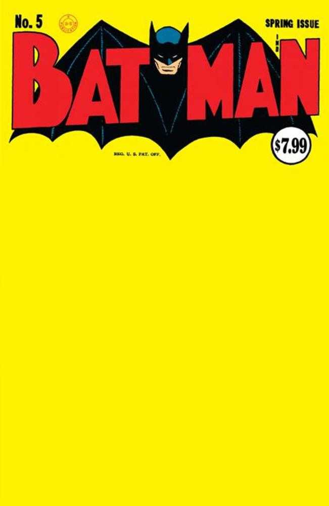 DC Comics COMIC BOOK Batman #5 Facsimile Edition Cover C Blank Card Stock Variant