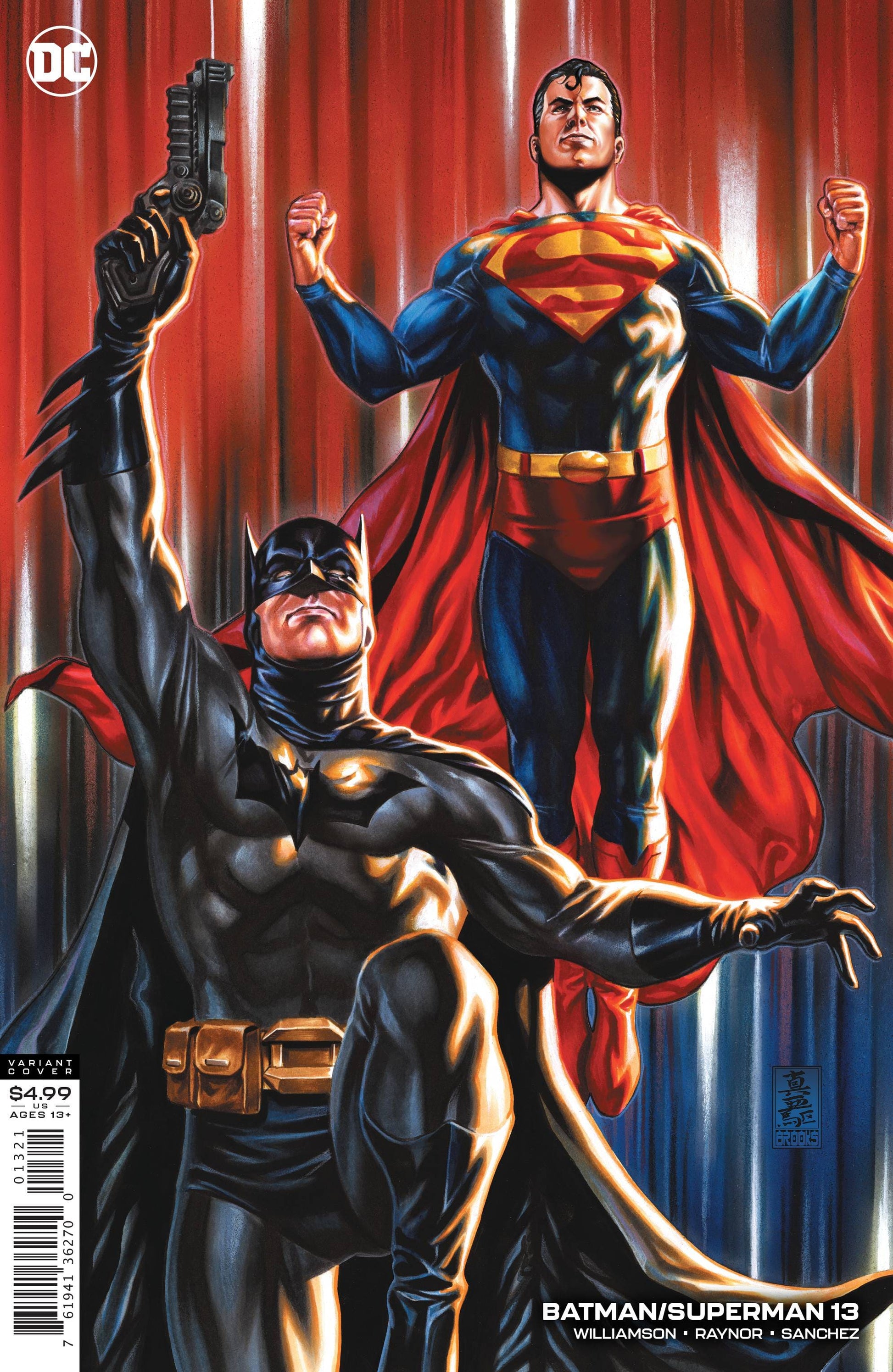 DC COMICS COMIC BOOK BATMAN SUPERMAN #13 CARD STOCK MARK BROOKS  VAR ED