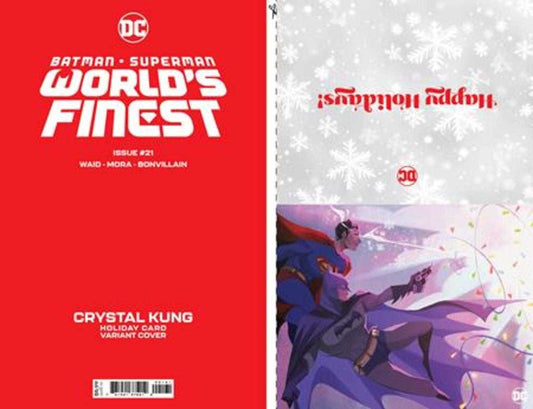 DC Comics COMIC BOOK Batman Superman Worlds Finest #21 Cover C Crystal Kung DC Holiday Card Special Edition Variant