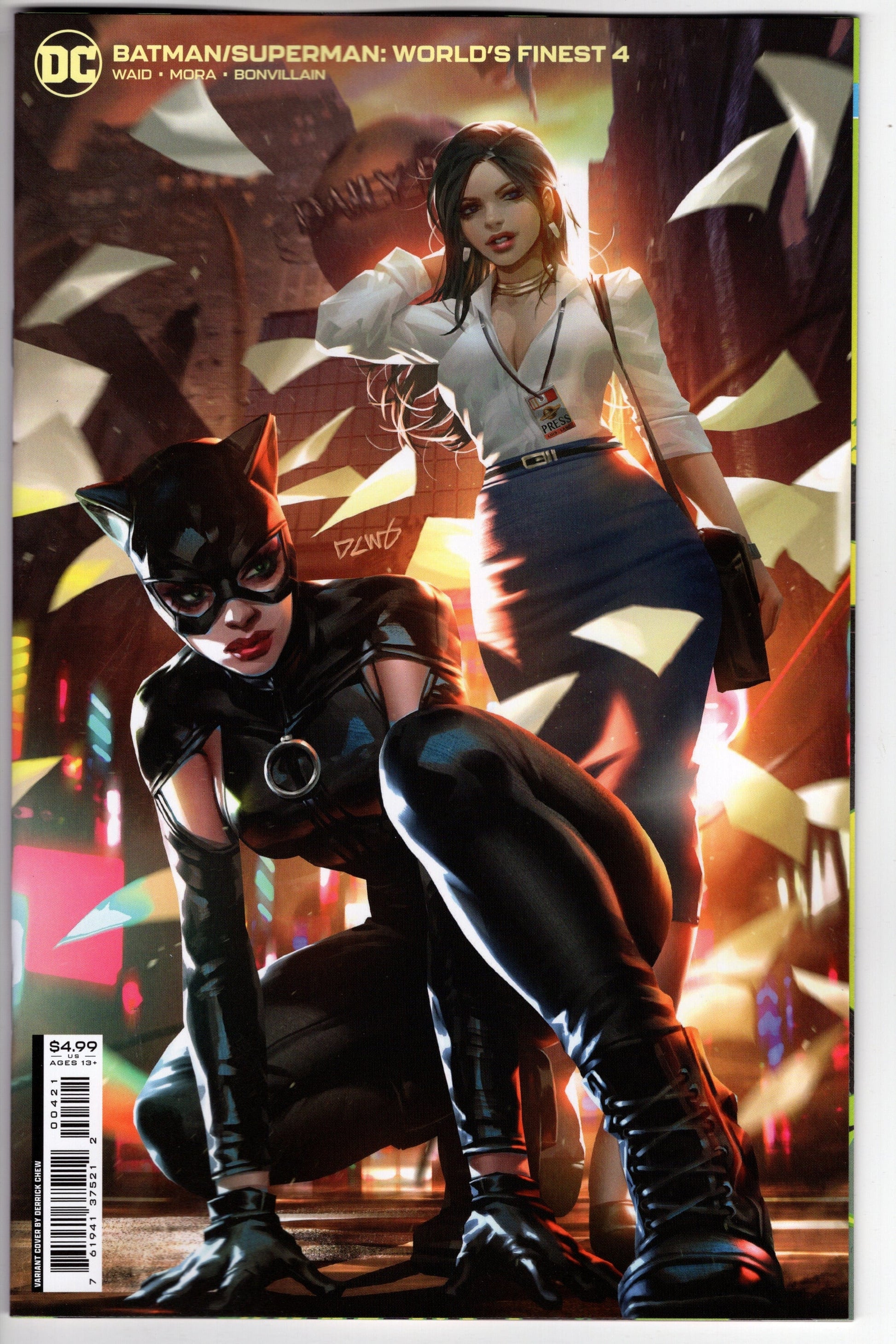 DC COMICS COMIC BOOK BATMAN SUPERMAN WORLDS FINEST #4 CVR B CHEW CARD STOCK