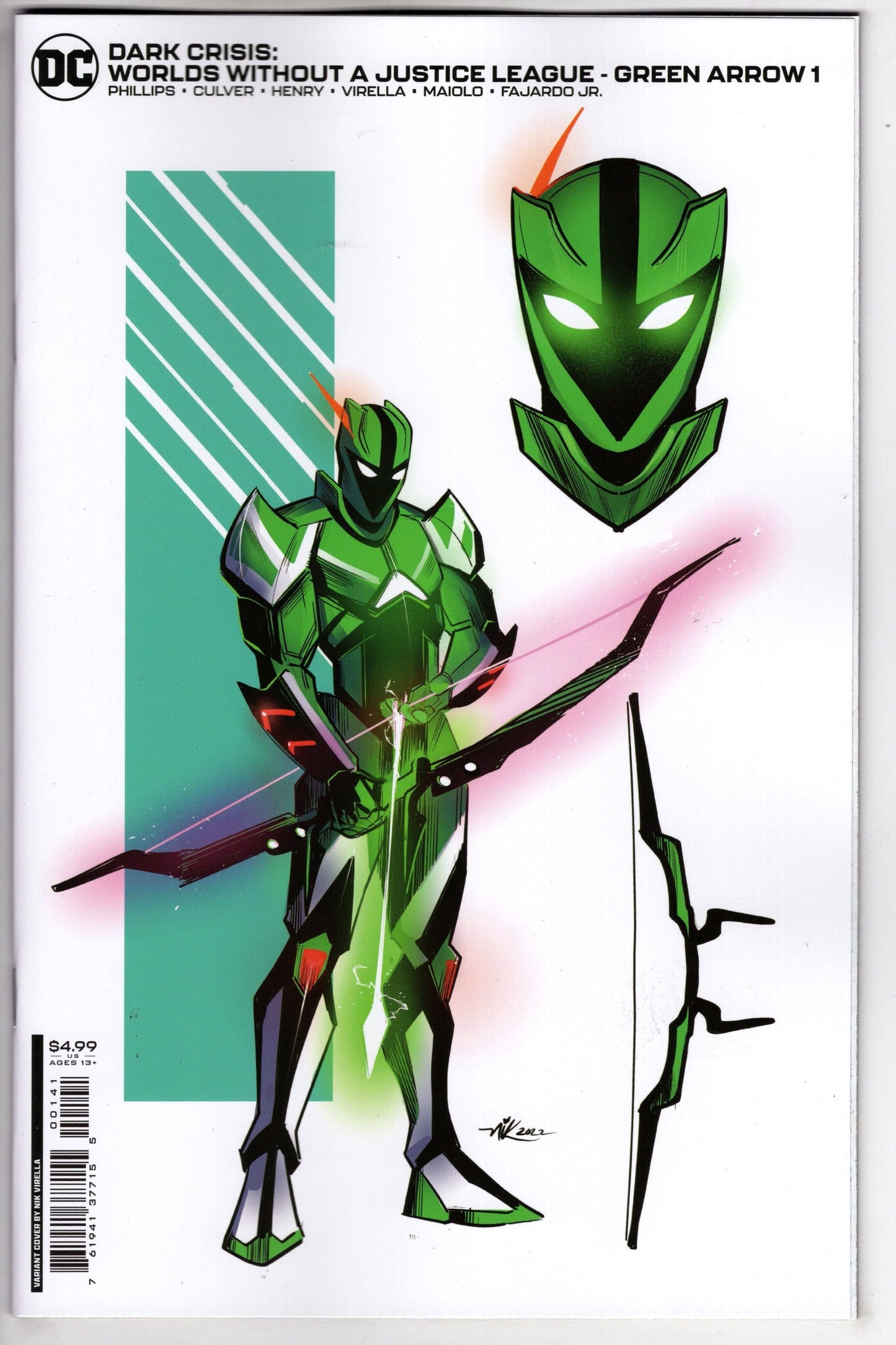 DC Comics COMIC BOOK Dark Crisis Worlds Without A Justice League Green Arrow #1 (One Shot) Cover D Nik Virella Variant