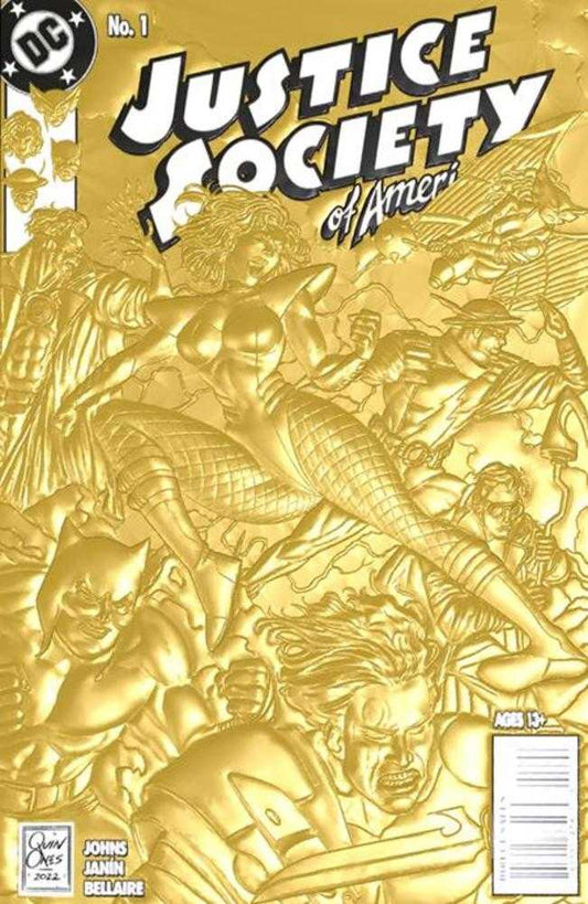 DC Comics COMIC BOOK Justice Society Of America #1 Cover C Joe Quinones 90s Cover Month Foil Multi-Level Embossed Card Stock Variant  Allocations May Occur