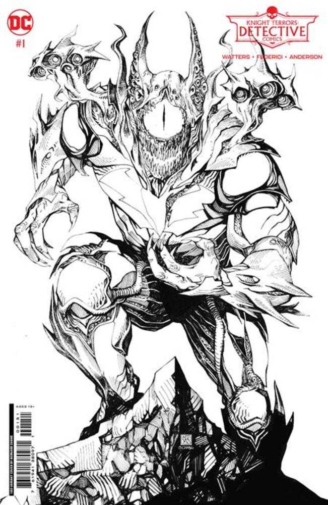 DC Comics COMIC BOOK Knight Terrors Detective Comics #1 (Of 2) Cover F 1 in 50 Bernard Chang Black & White Card Stock Variant