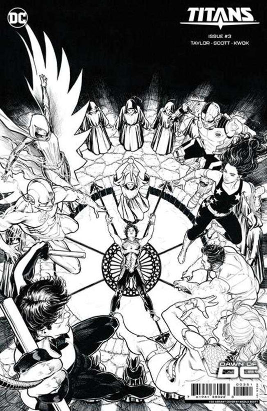 DC Comics COMIC BOOK Titans #3 Cover E 1 in 50 Nicola Scott Black & White Card Stock Variant
